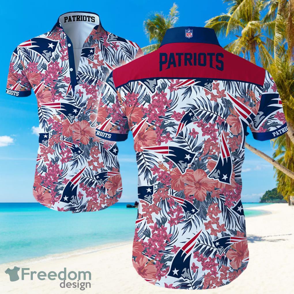 New England Patriots Logo Flower Hawaiian Summer Beach Shirt Full Print Product Photo 1
