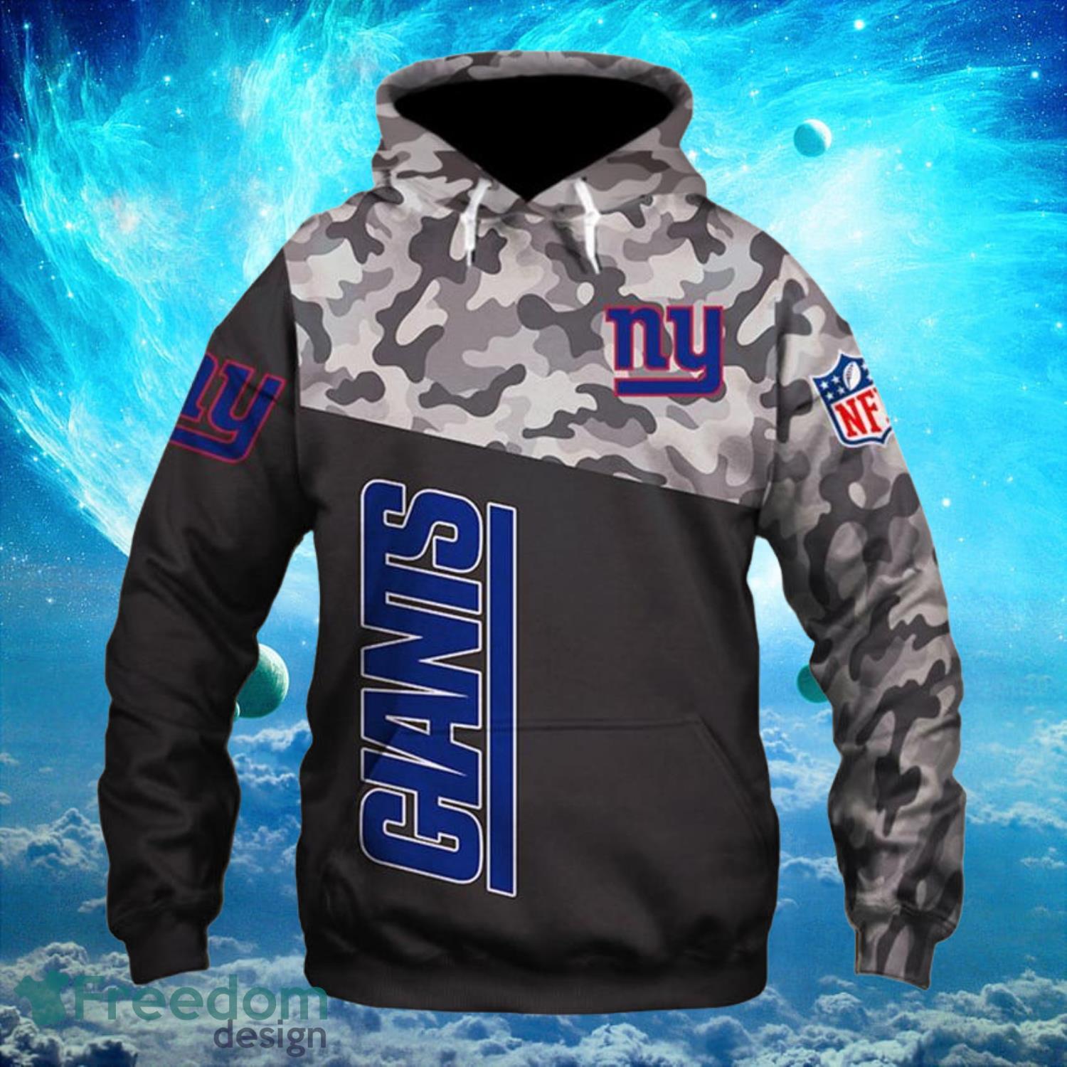 New York Giants Logo Dark Hoodies Full Over Print 2