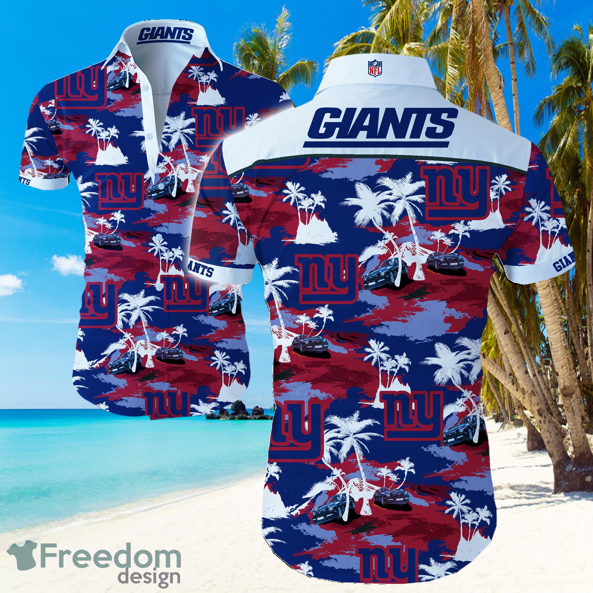 New York Giants Logo Hawaiian Summer Beach Shirt Full Print Product Photo 1