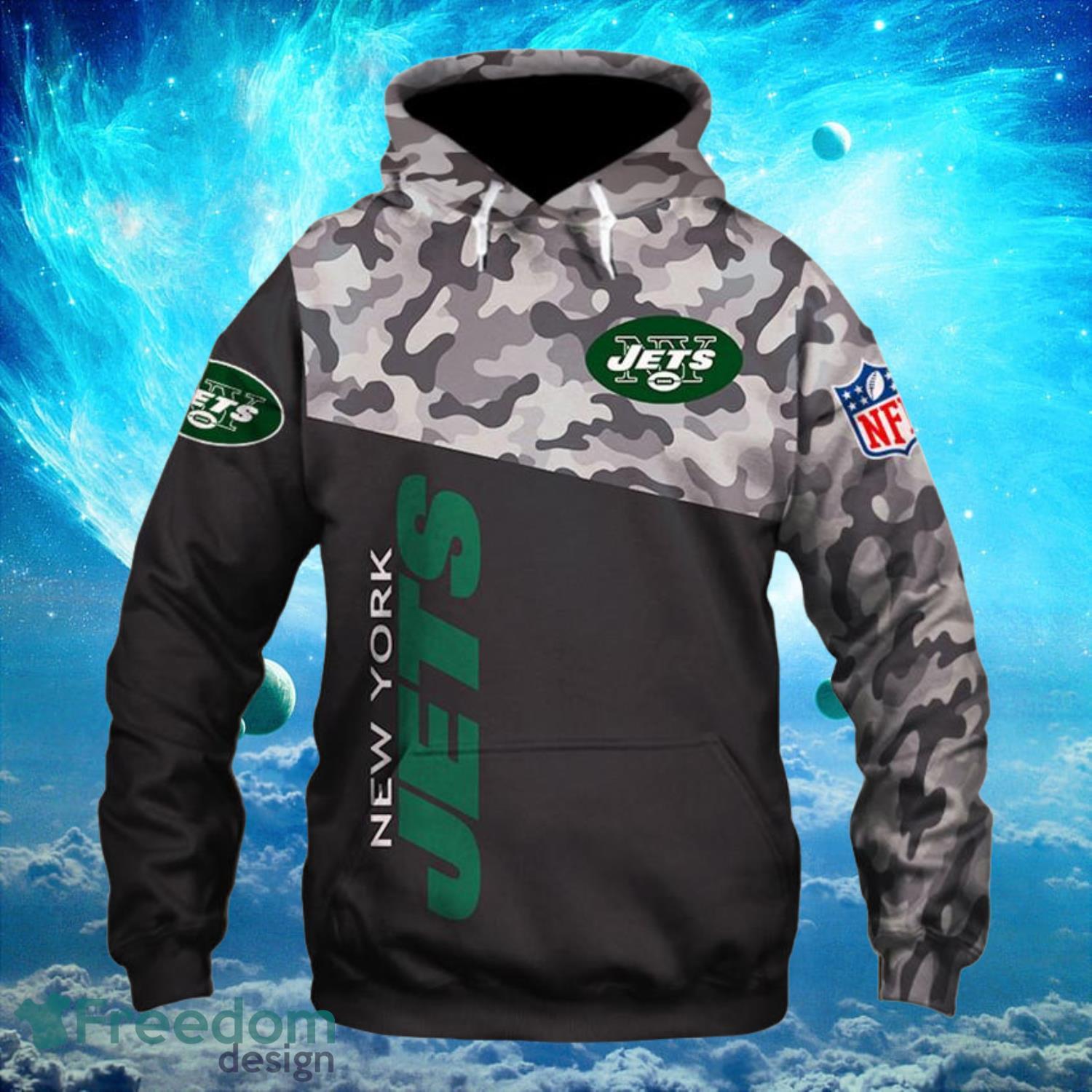 New York Jets Logo Zip Up Dark Hoodies Full Over Print