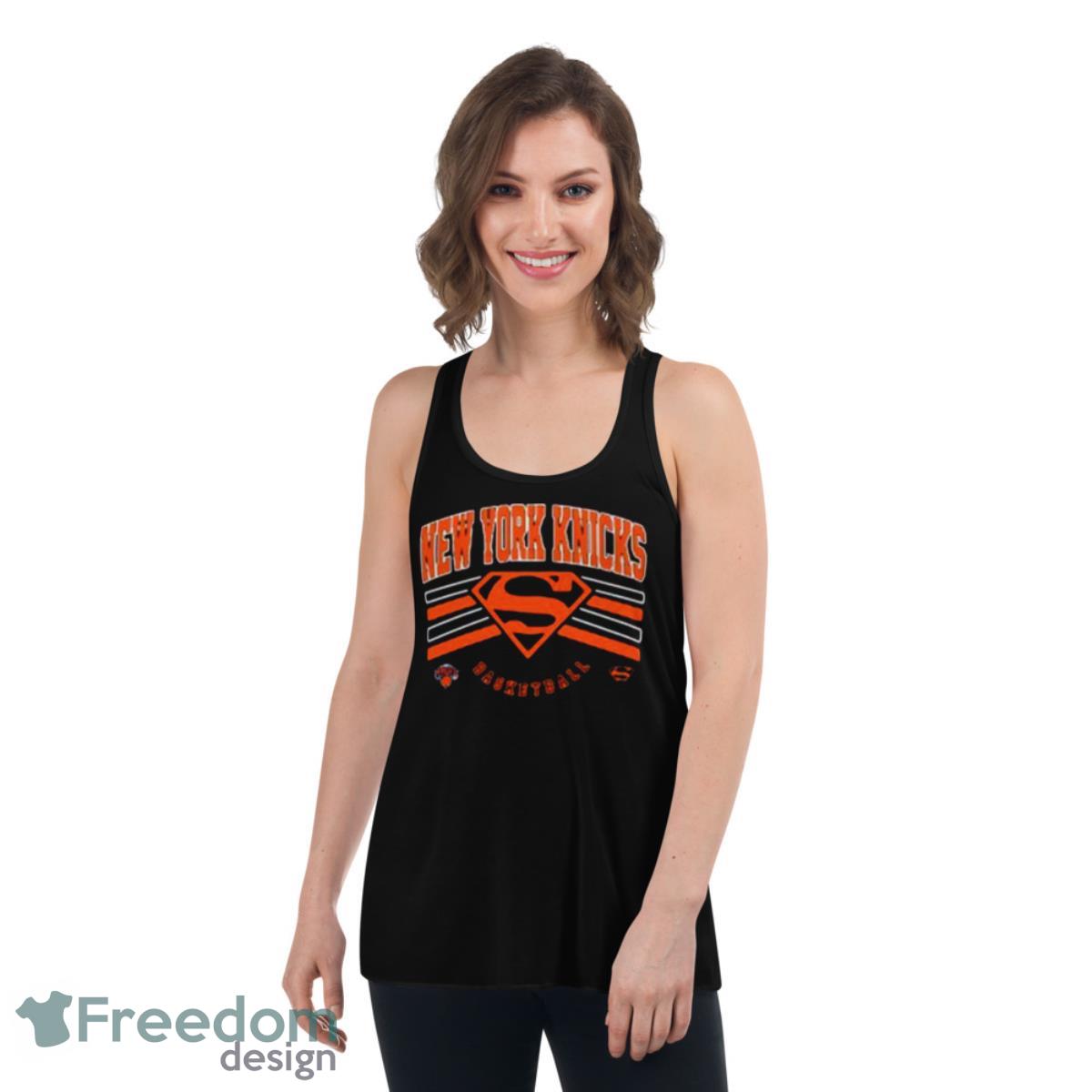 New York Knicks DC Superman Basketball 2023 Shirt - Womens Flowy Racerback Tank New York Knicks DC Superman Basketball 2023 Shirt - Womens Flowy Racerback Tank