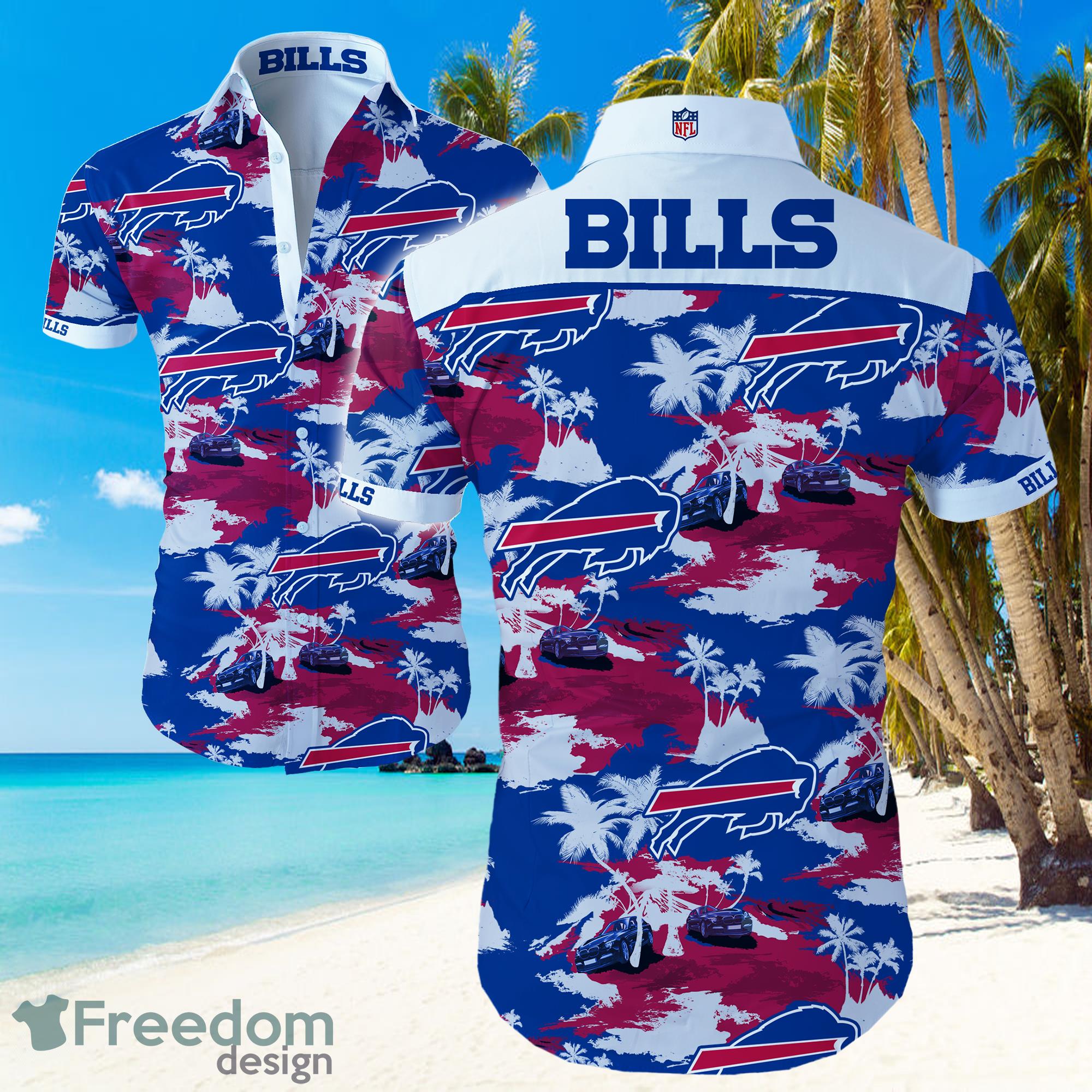 NFL Buffalo Bills Logo Hawaiian Summer Beach Shirt Full Print Product Photo 1
