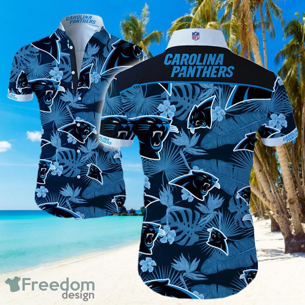NFL Carolina Panthers Logo Dark Shirt Hawaiian Summer Beach Shirt Full Print Product Photo 1