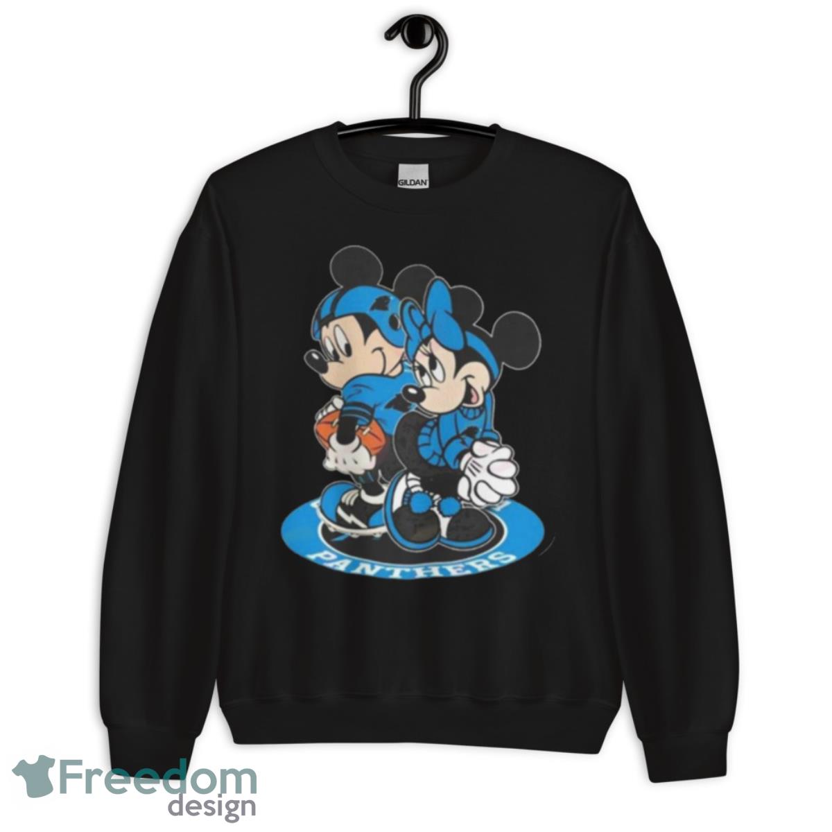 NFL Carolina Panthers Mickey Mouse And Minnie Mouse Shirt - Unisex Crewneck Sweatshirt NFL Carolina Panthers Mickey Mouse And Minnie Mouse Shirt - Unisex Crewneck Sweatshirt