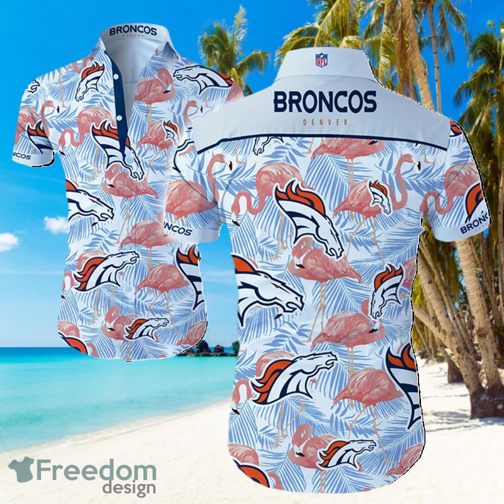 NFL Denver Broncos Logo Flamingo Hawaiian Summer Beach Shirt Full Print Product Photo 1