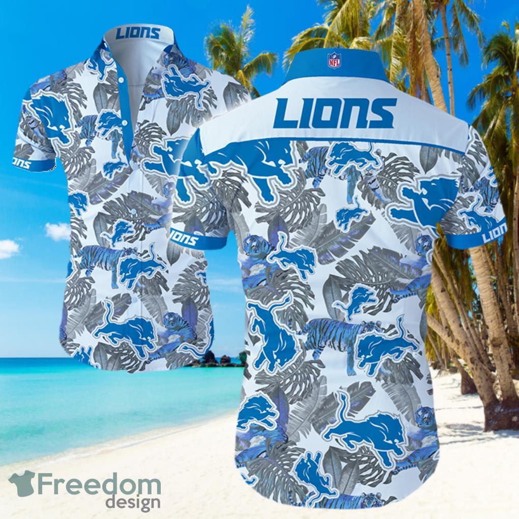 NFL Detroit Lions Logo Hawaiian Summer Beach Shirt Full Print Product Photo 1