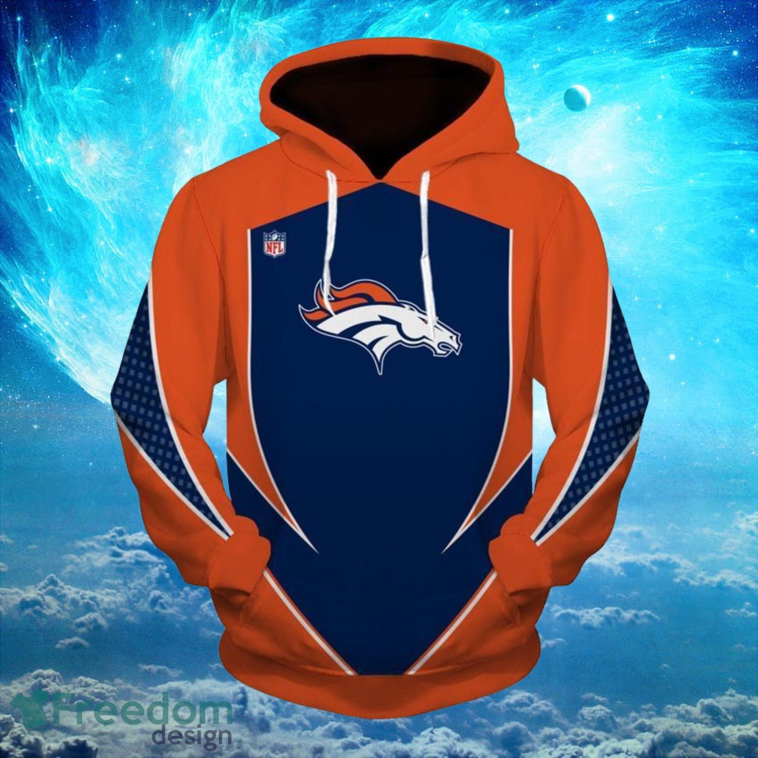 NFL Hoodies 3D Denver Broncos Logo Simple Hoodies Full Over Print Product Photo 1