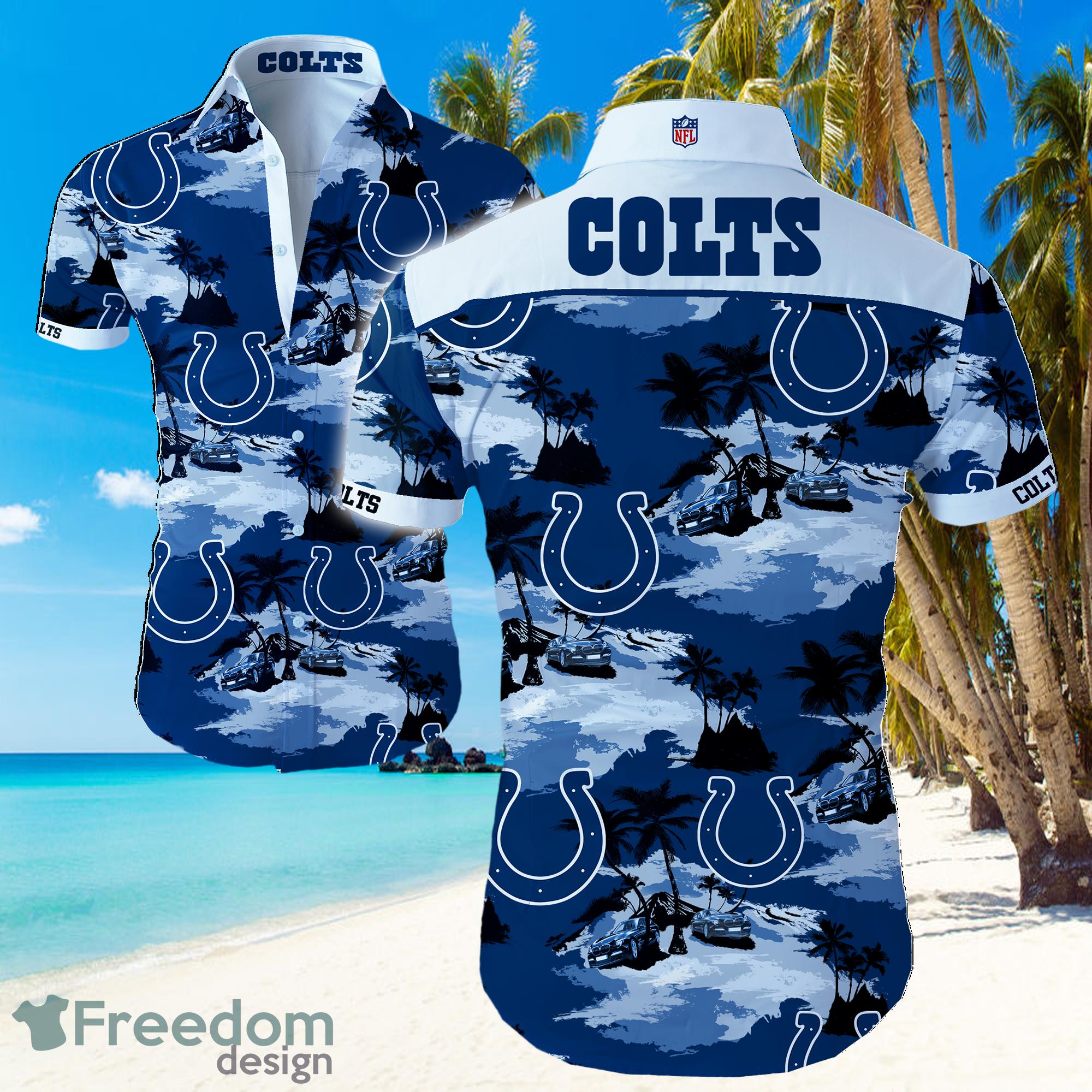 NFL Indianapolis Colts Logo Hawaiian Summer Beach Shirt Full Print Product Photo 1