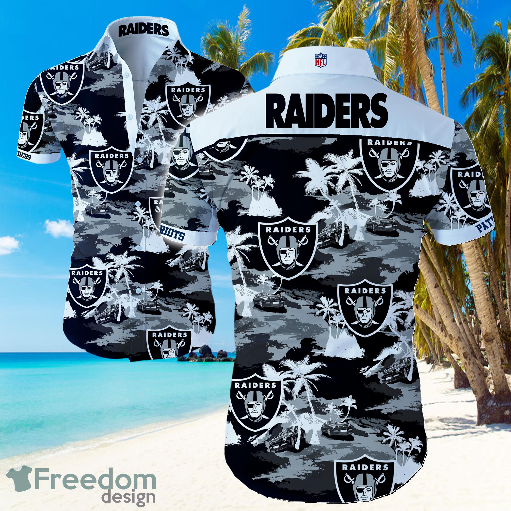 NFl Las Vegas Raiders Logo Hawaiian Summer Beach Shirt Full Print Product Photo 1