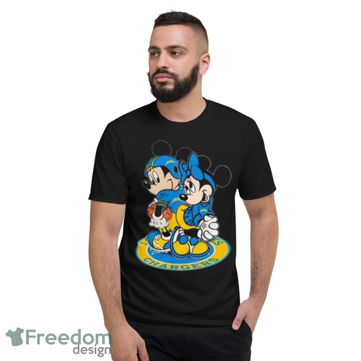 NFL Los Angeles Chargers Mickey Mouse And Minnie Mouse Shirt - Short Sleeve T-Shirt