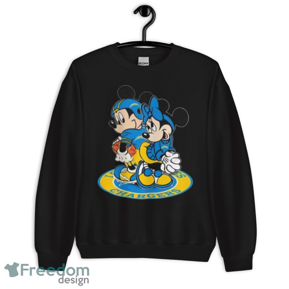 NFL Los Angeles Chargers Mickey Mouse And Minnie Mouse Shirt - Unisex Crewneck Sweatshirt NFL Los Angeles Chargers Mickey Mouse And Minnie Mouse Shirt - Unisex Crewneck Sweatshirt