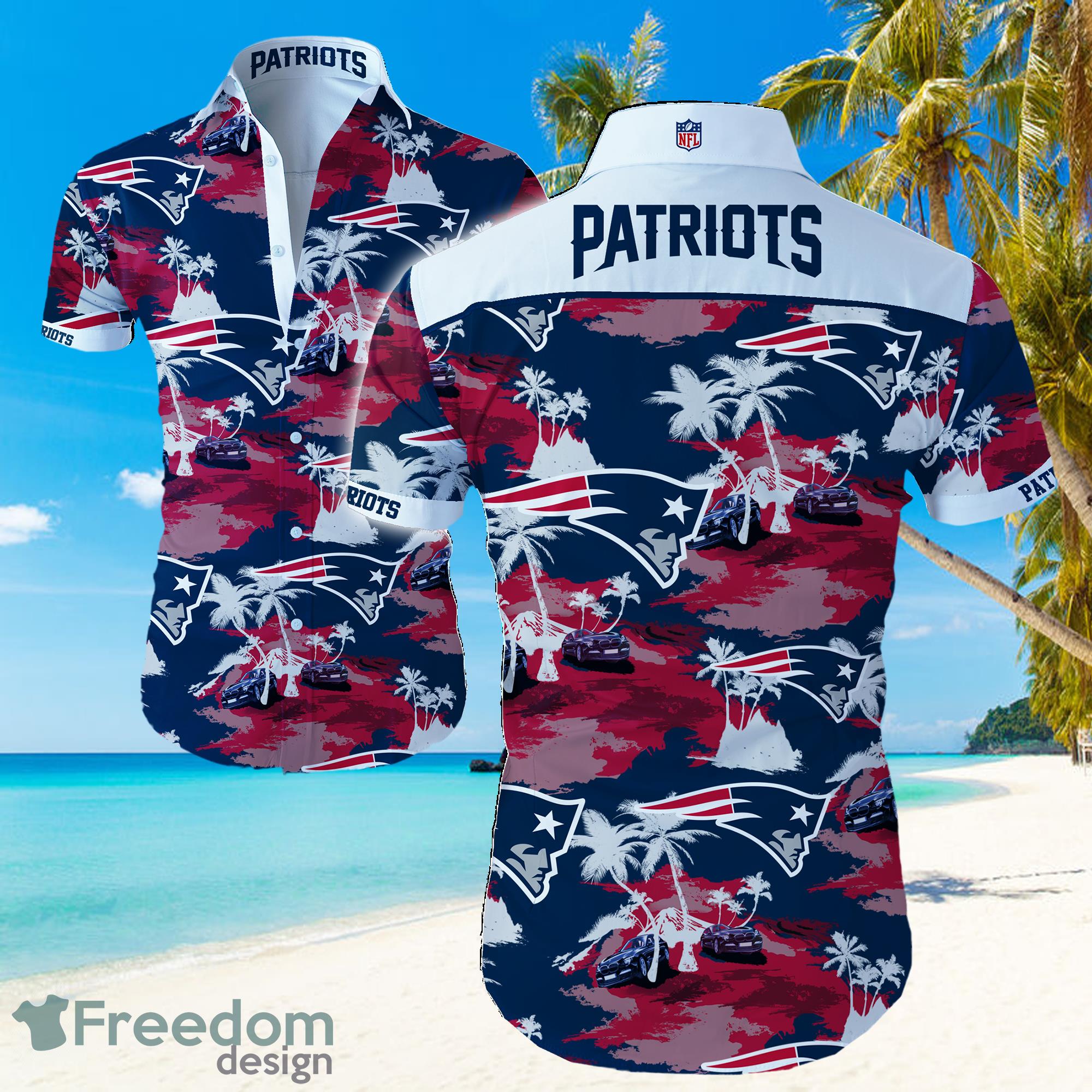 NFL New England Patriots Logo Hawaiian Summer Beach Shirt Full Print Product Photo 1
