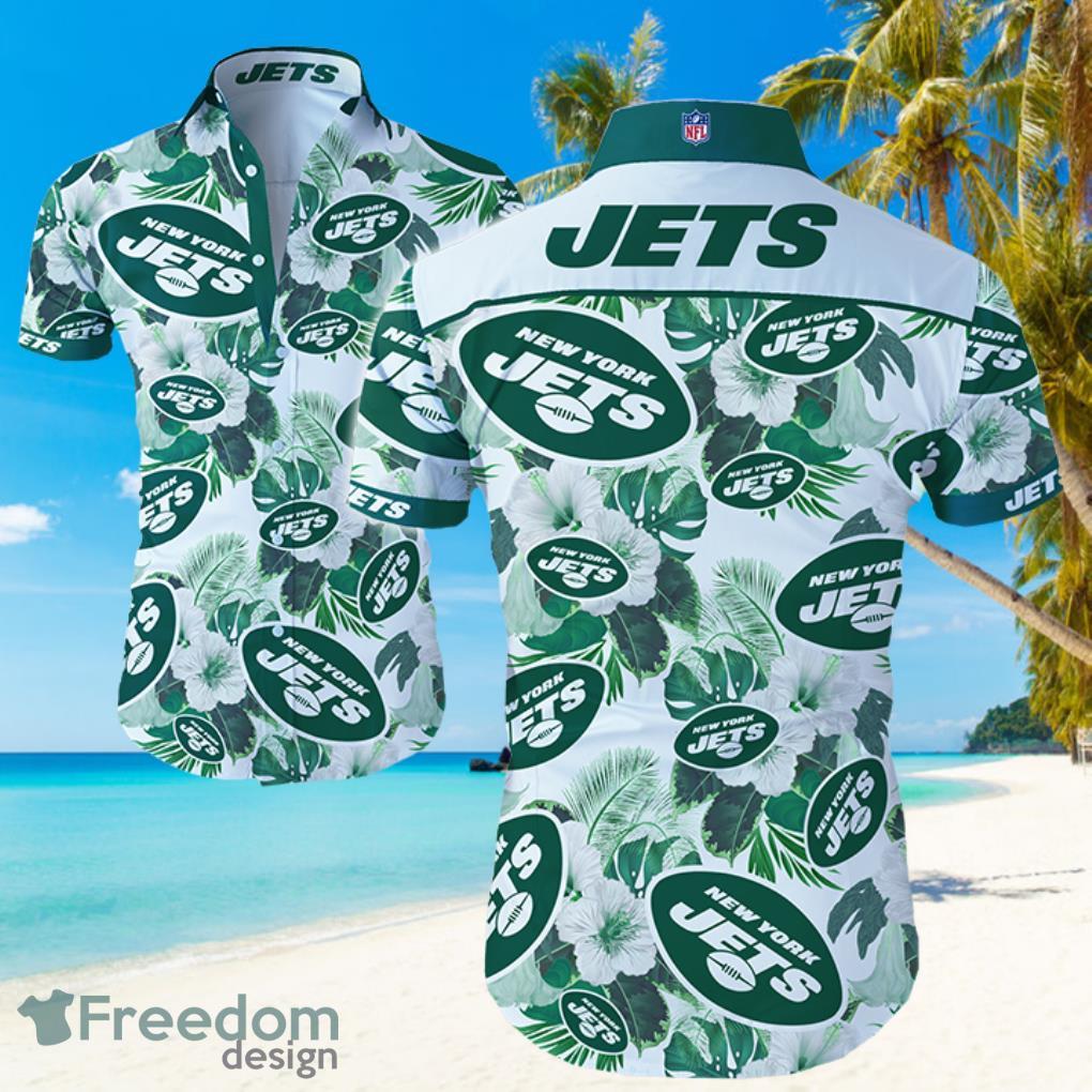 NFL New York Jets Logo Hawaiian Summer Beach Shirt Full Print Product Photo 1
