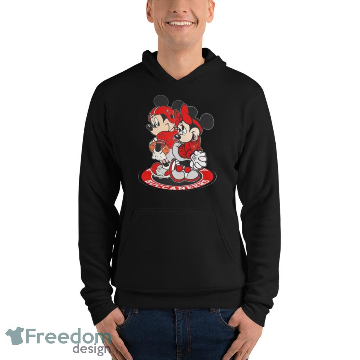 NFL Tampa Bay Buccaneers Mickey Mouse And Minnie Mouse Shirt - Unisex Fleece Pullover Hoodie NFL Tampa Bay Buccaneers Mickey Mouse And Minnie Mouse Shirt - Unisex Fleece Pullover Hoodie