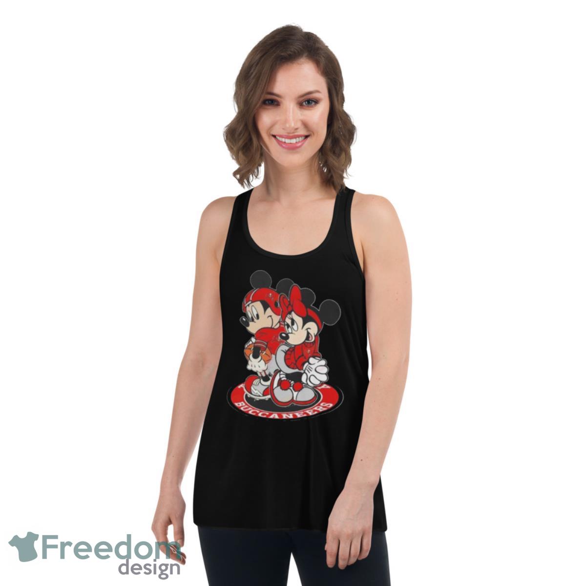NFL Tampa Bay Buccaneers Mickey Mouse And Minnie Mouse Shirt - Womens Flowy Racerback Tank NFL Tampa Bay Buccaneers Mickey Mouse And Minnie Mouse Shirt - Womens Flowy Racerback Tank