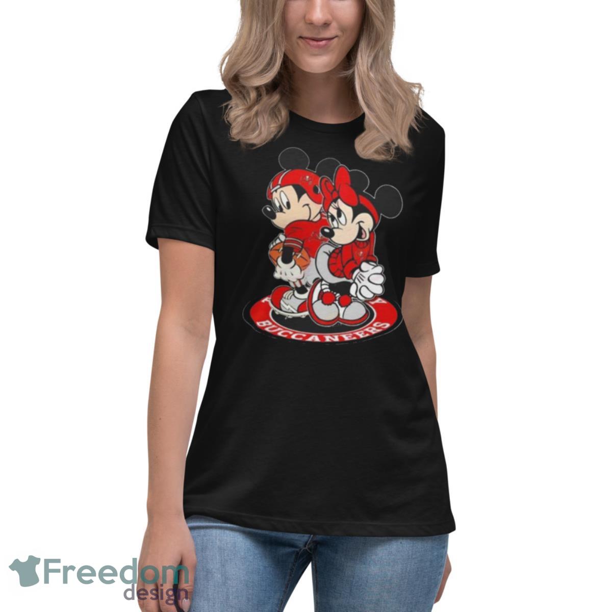 NFL Tampa Bay Buccaneers Mickey Mouse And Minnie Mouse Shirt - Womens Relaxed Short Sleeve Jersey Tee NFL Tampa Bay Buccaneers Mickey Mouse And Minnie Mouse Shirt - Womens Relaxed Short Sleeve Jersey Tee