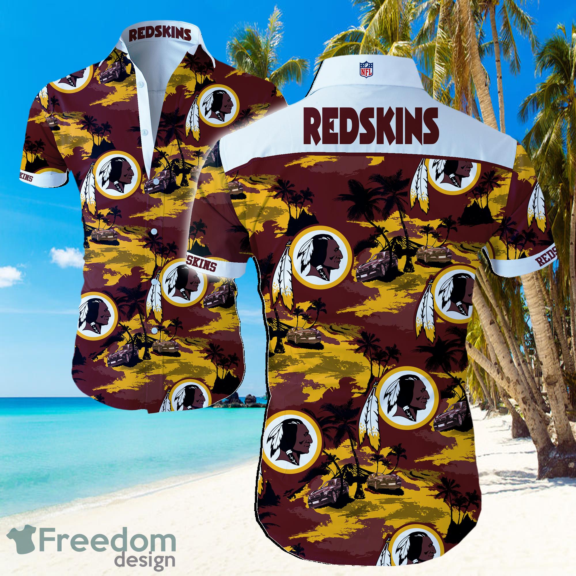 NFL Washington Redskins Logo Hawaiian Summer Beach Shirt Full Print Product Photo 1