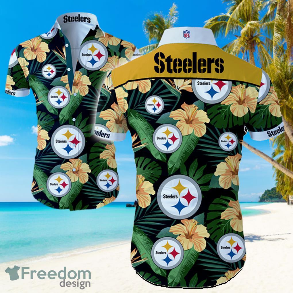 Pittsburgh Steelers Logo Football Fans Love Hawaiian Summer Beach Shirt Full Print Product Photo 1