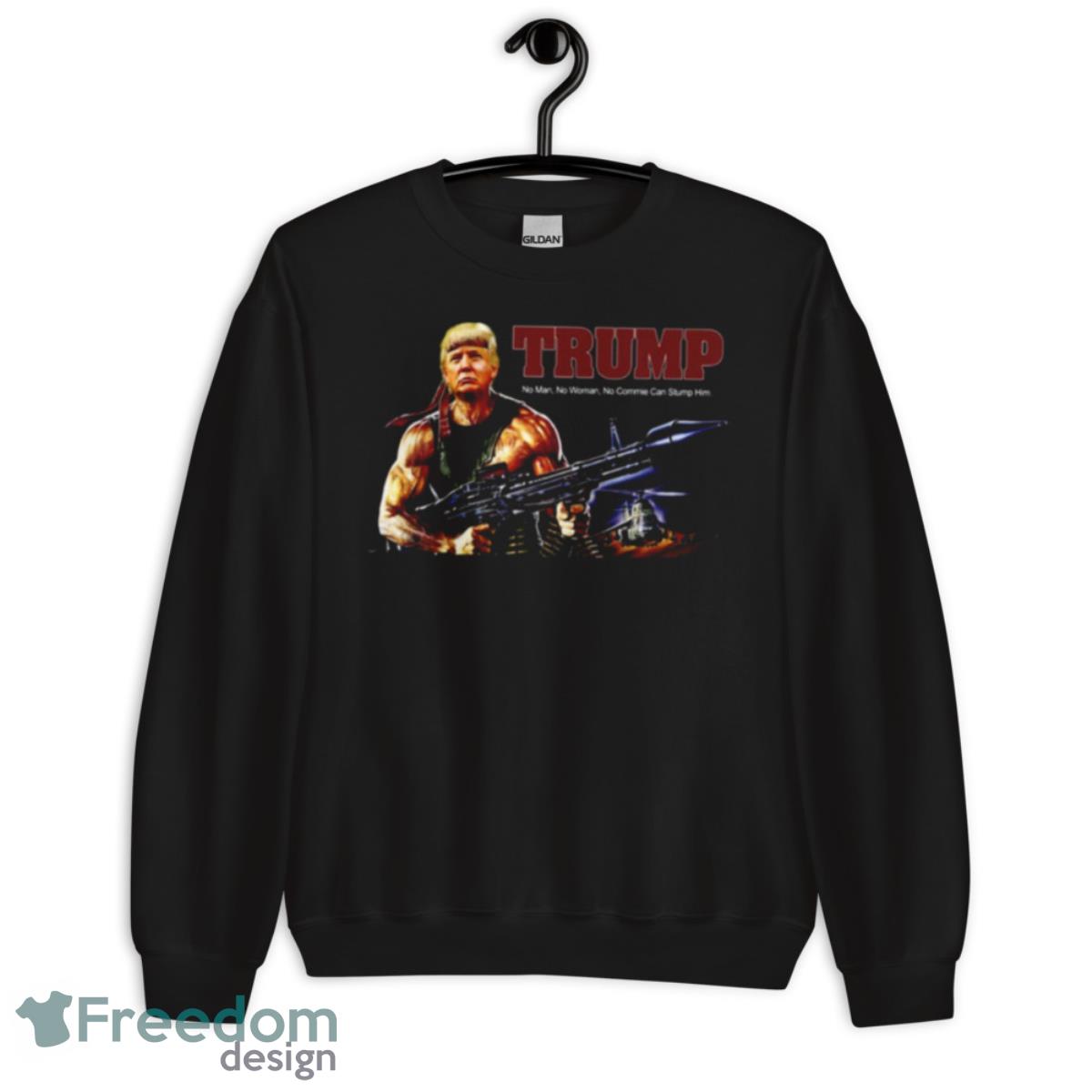 Rambo Trump Man Cheetah Stallone First Blood shirt image Rambo Trump Man Cheetah Stallone First Blood shirt - Unisex Crewneck Sweatshirt