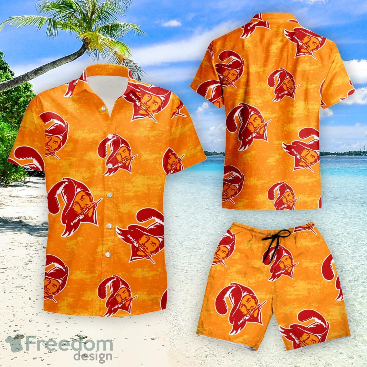 Tampa Bay Buccaneers Regular Fit Hawaiian Shirt And Short - Freedomdesign