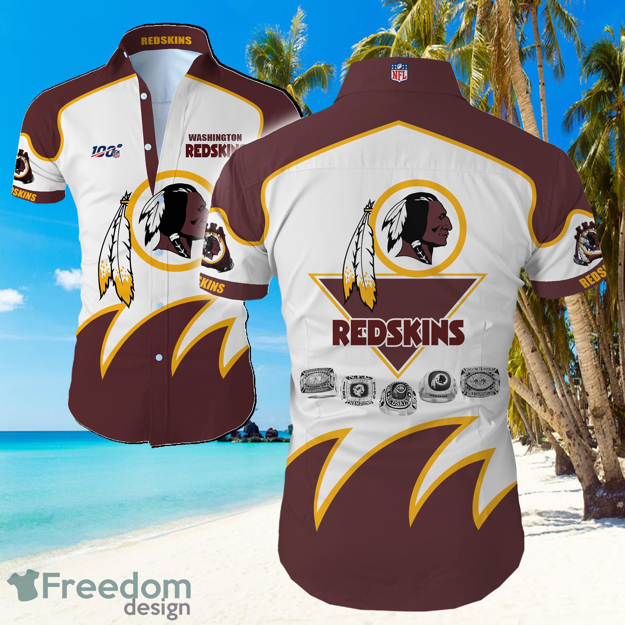 Washington Redskins Big Logo Hawaiian Summer Beach Shirt Full Print Product Photo 1