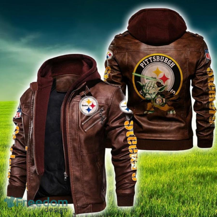 Yoda Pittsburgh Steelers NFL Leather Jacket Product Photo 1 Yoda Pittsburgh Steelers NFL Leather Jacket Product Photo 1