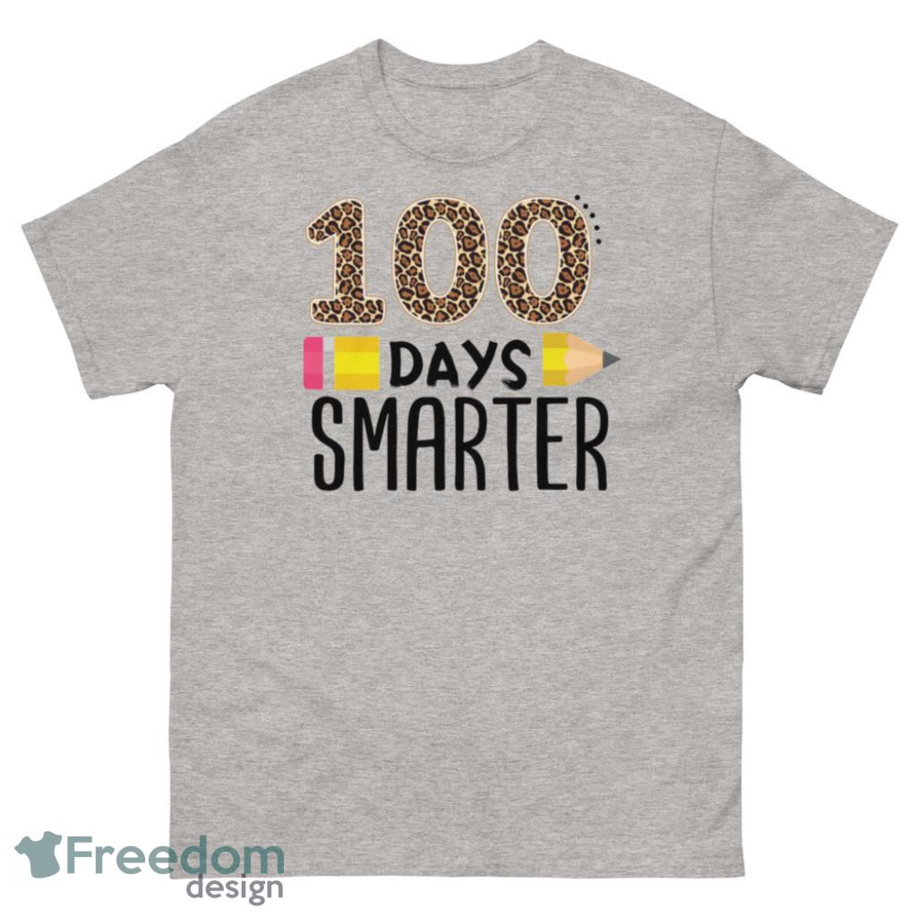 100 Days Smarter Pencil Teacher Students Leopard T Shirt