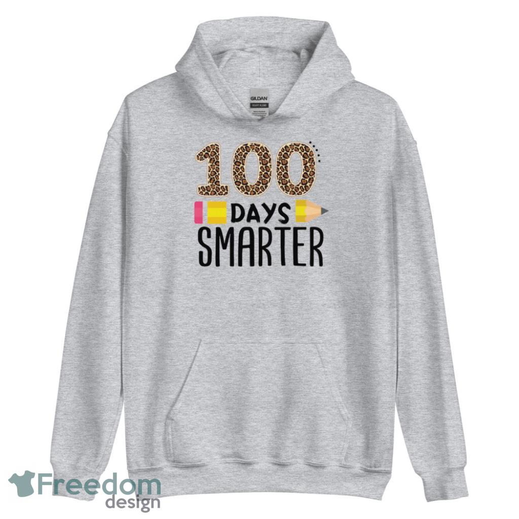 100 Days Smarter Pencil Teacher Students Leopard T Shirt