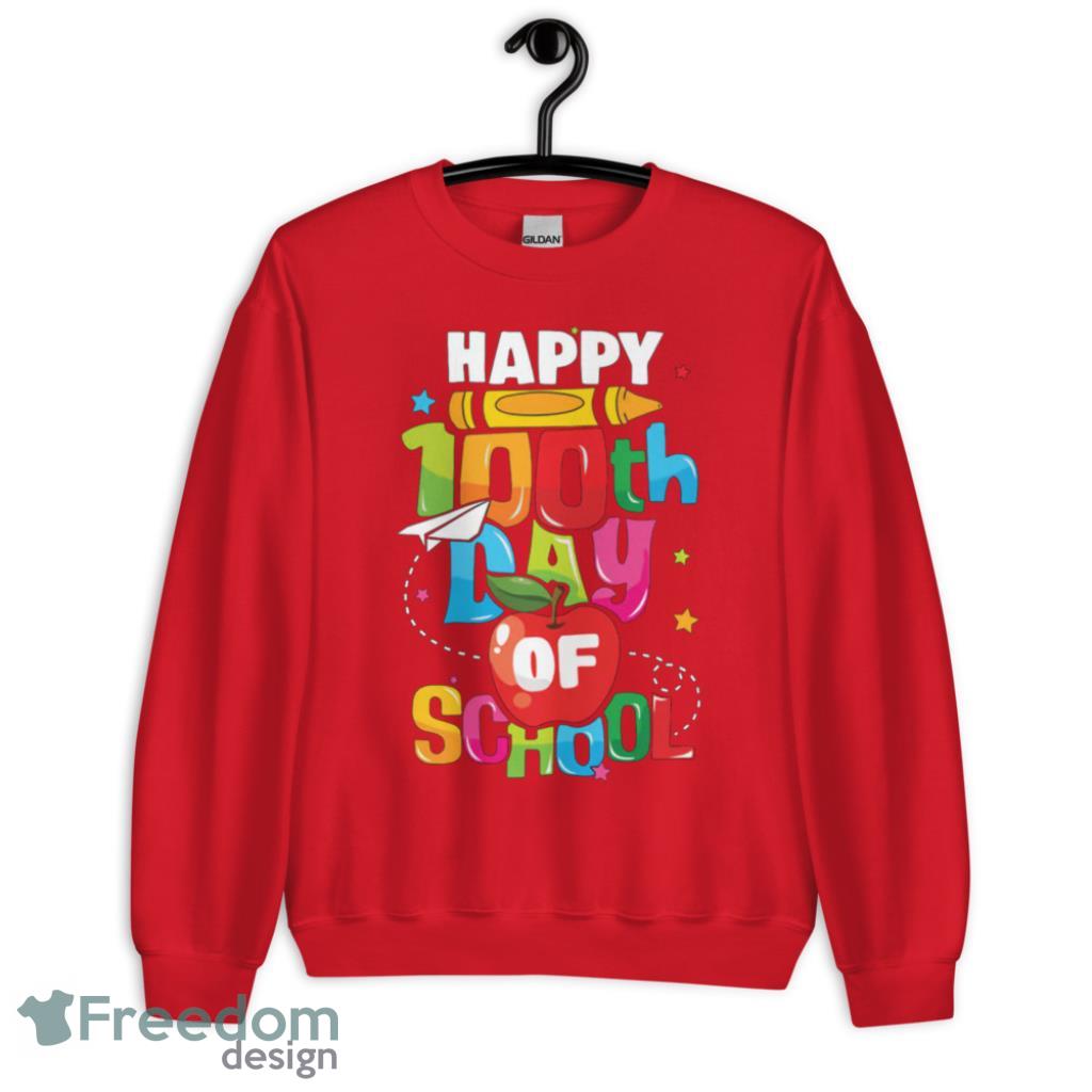 100th Day of School Teachers Kids Happy 100 Days Shirt Product Photo 2