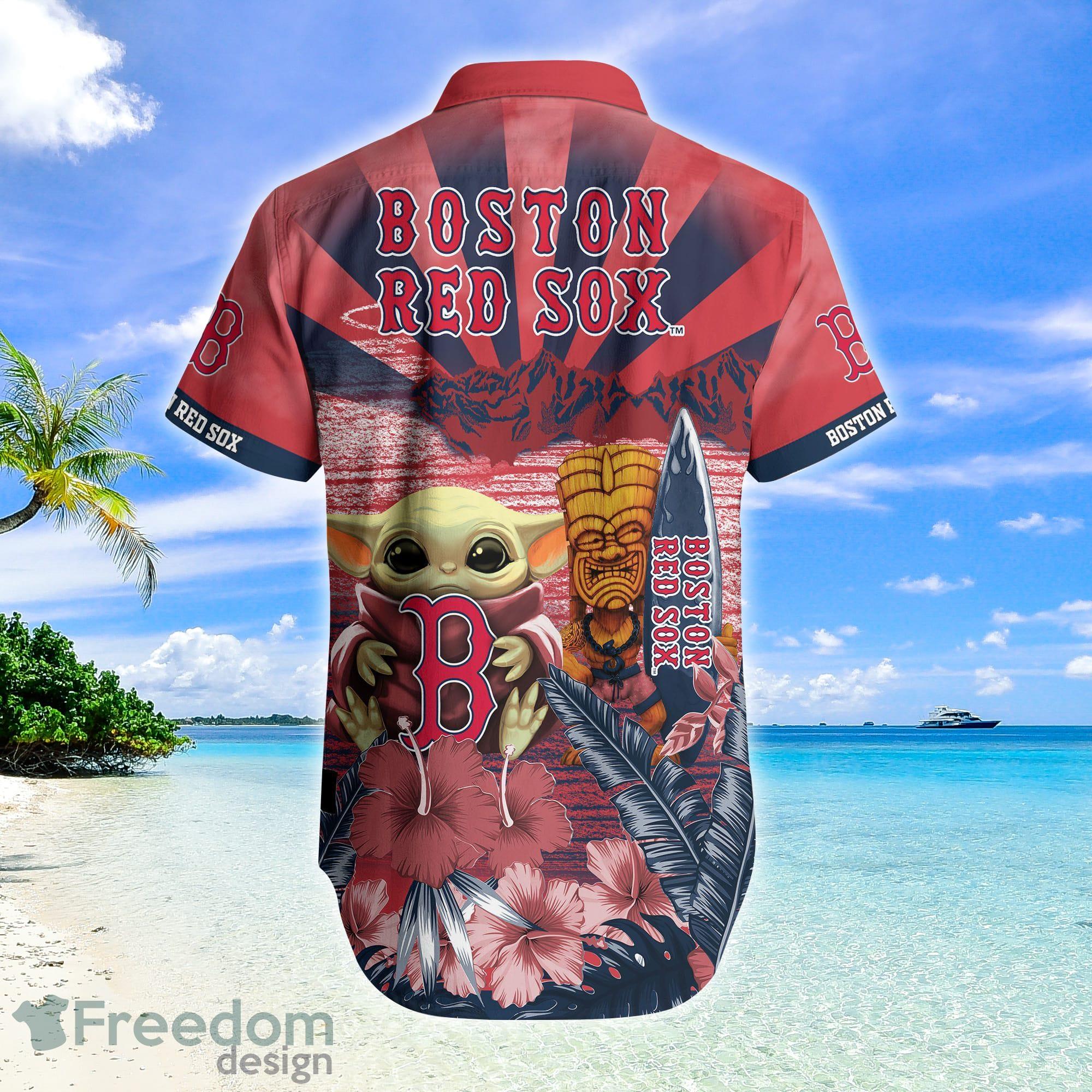 Boston Red Sox Logo And Yellow Flower Tropical Hawaiian Shirt For