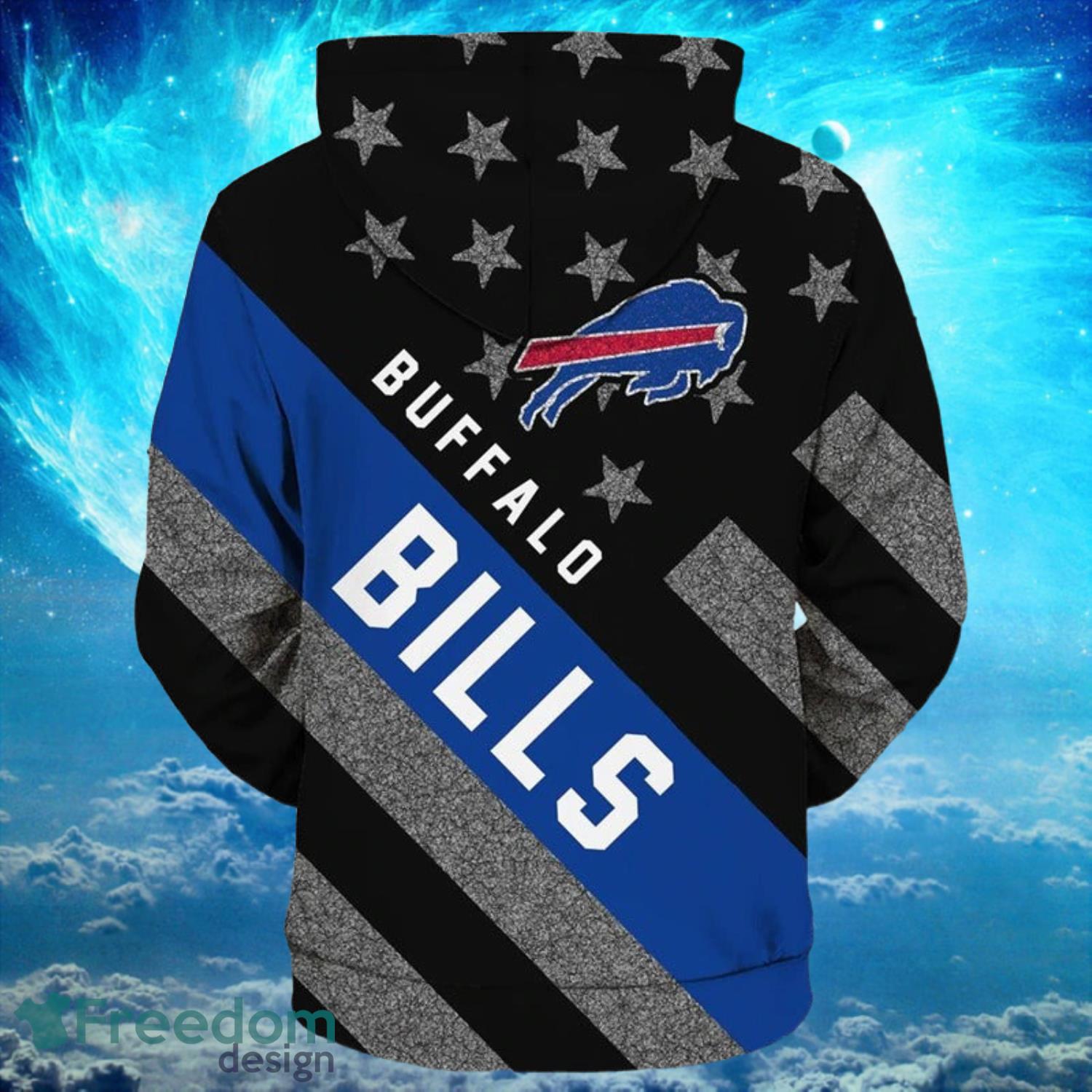 Buffalo Bills Zip Dark Type Hoodies Print Full Product Photo 2