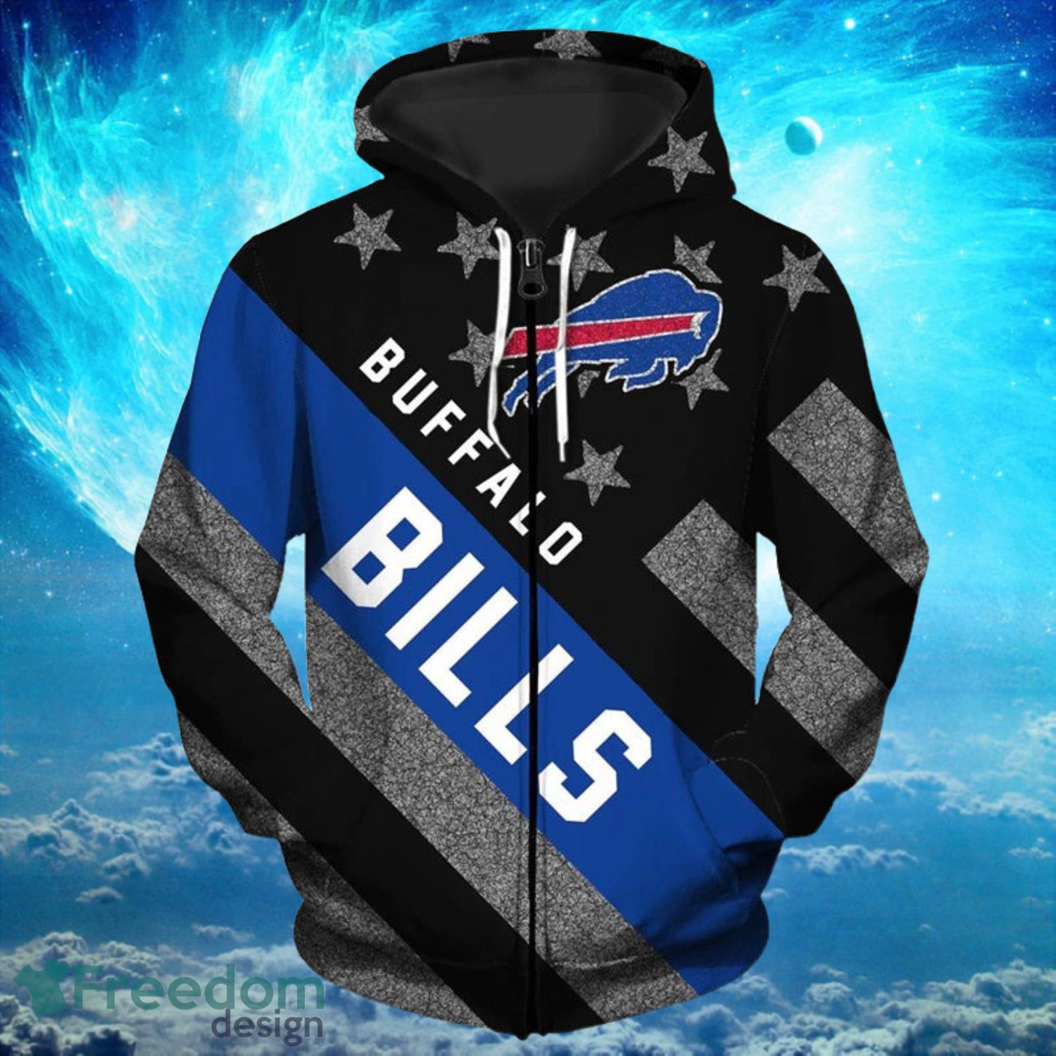 Buffalo Bills Zip Dark Type Hoodies Print Full Product Photo 1