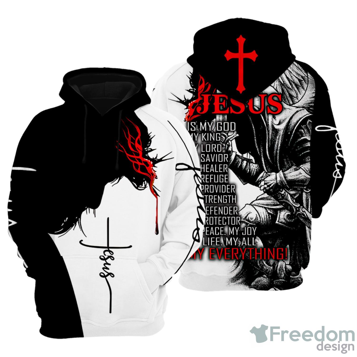 Christian Hoodies - Christian Is My God My King Pattern Print 3D Hoodie Product Photo 1 Christian Hoodies - Christian Is My God My King Pattern Print 3D Hoodie Product Photo 1
