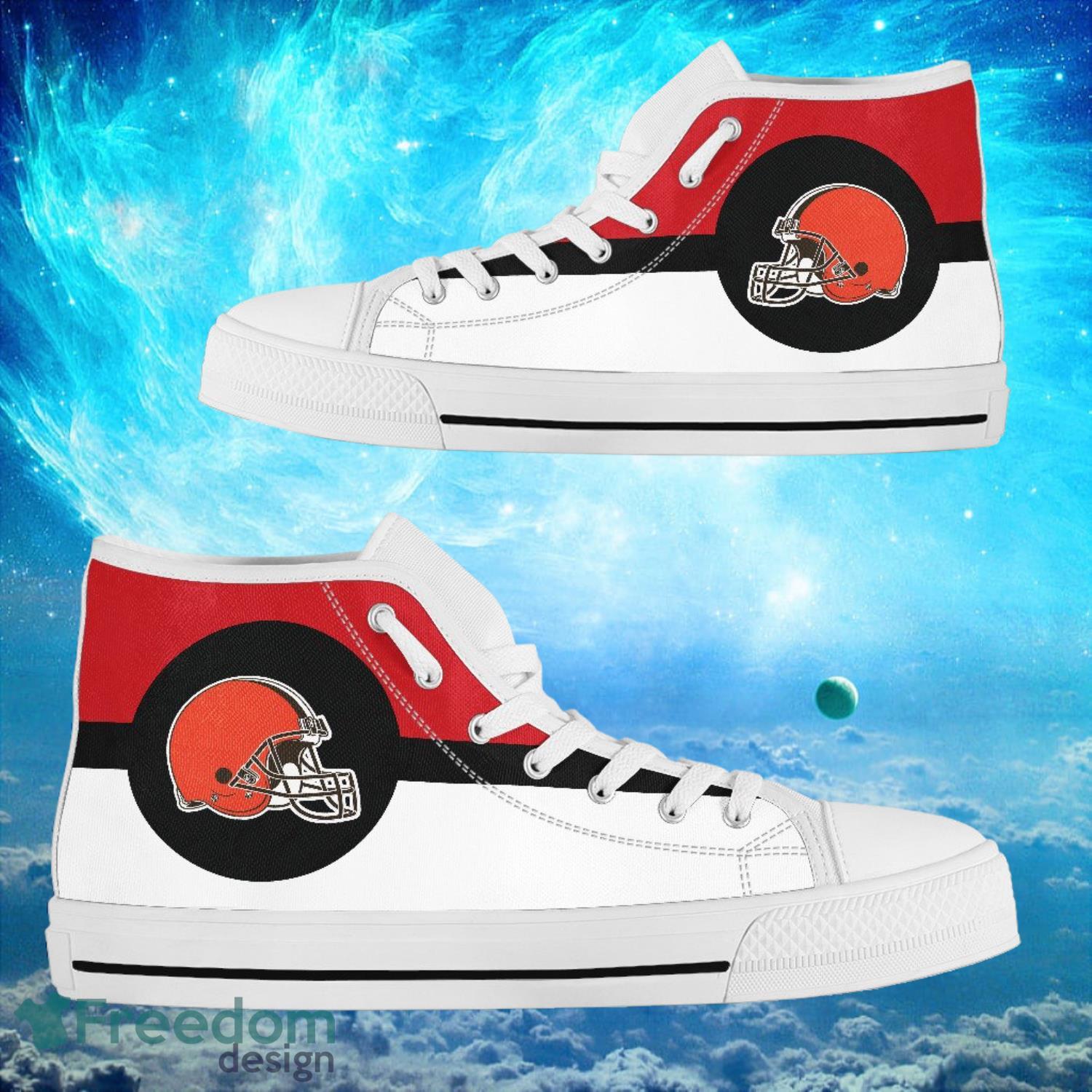 Cleveland Browns Bright Colours Logo High Top Shoes Product Photo 2