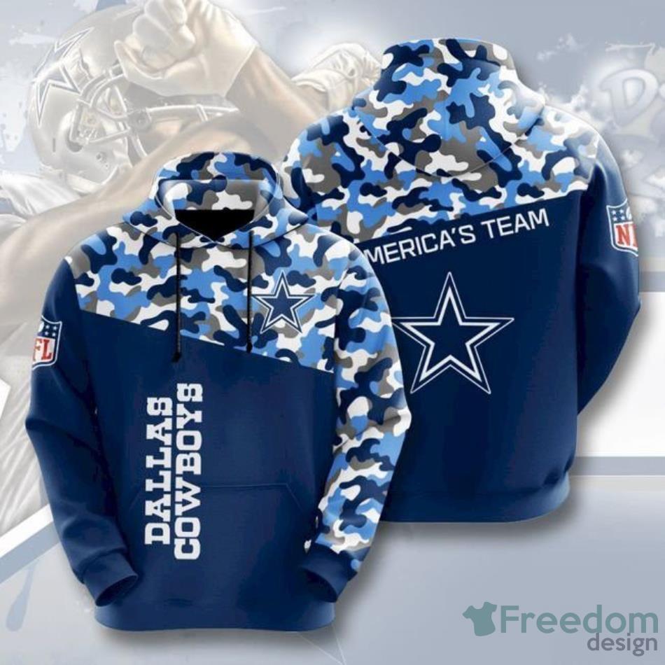 Dallas Cowboys Football Camo Style 3D Hoodie - Freedomdesign