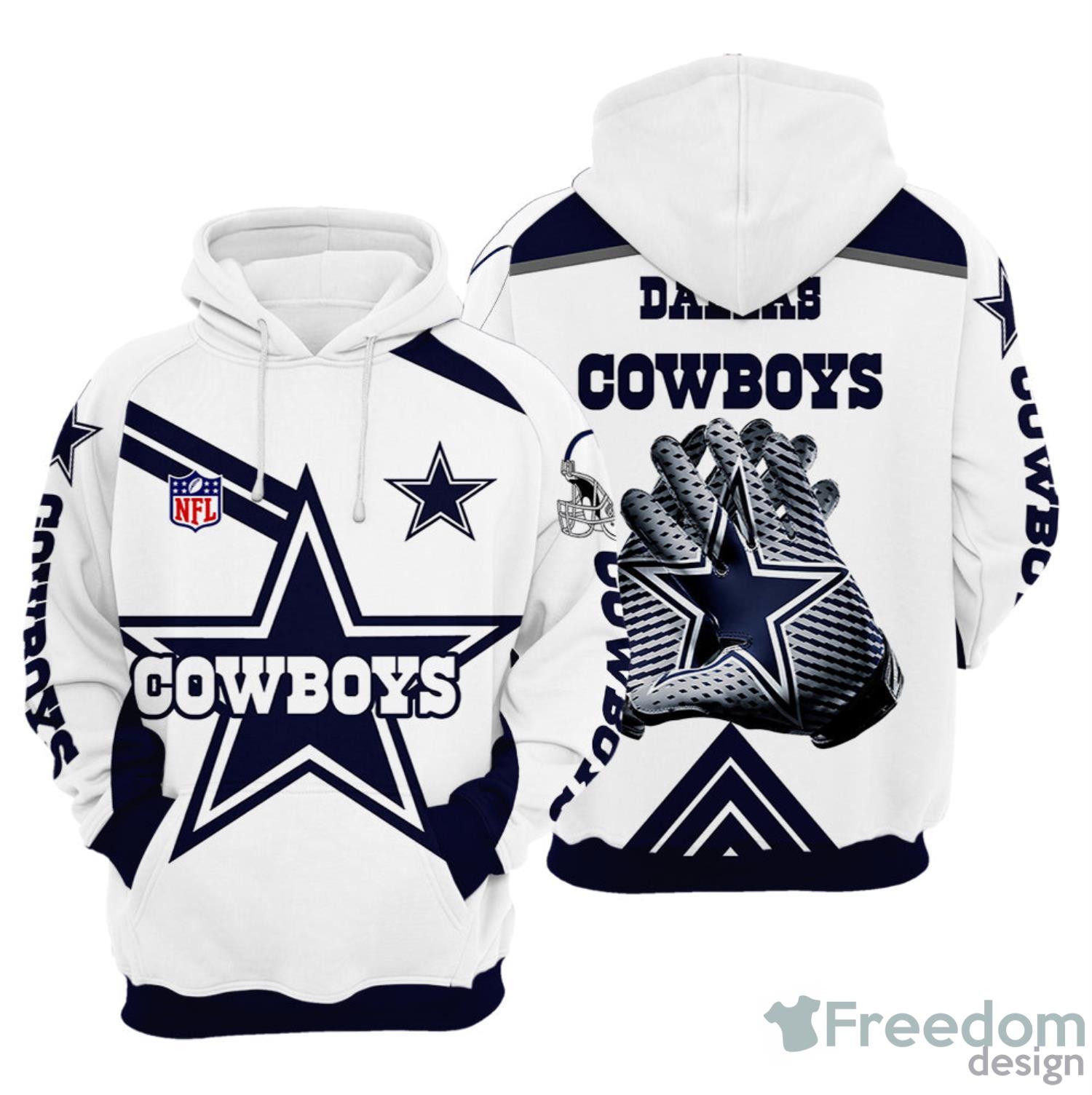 dallas cowboys 3d printed hooded pocket pullover hoodie