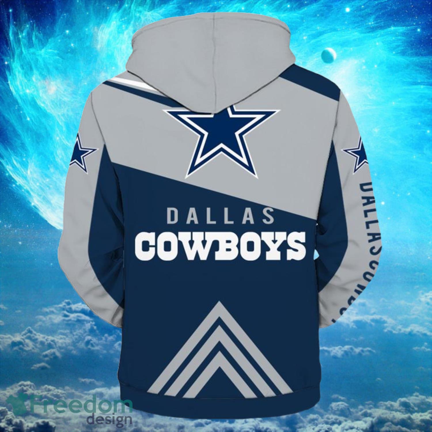 Dallas Cowboys NLF Dark Type Zip Up Hoodies Print Full Product Photo 2