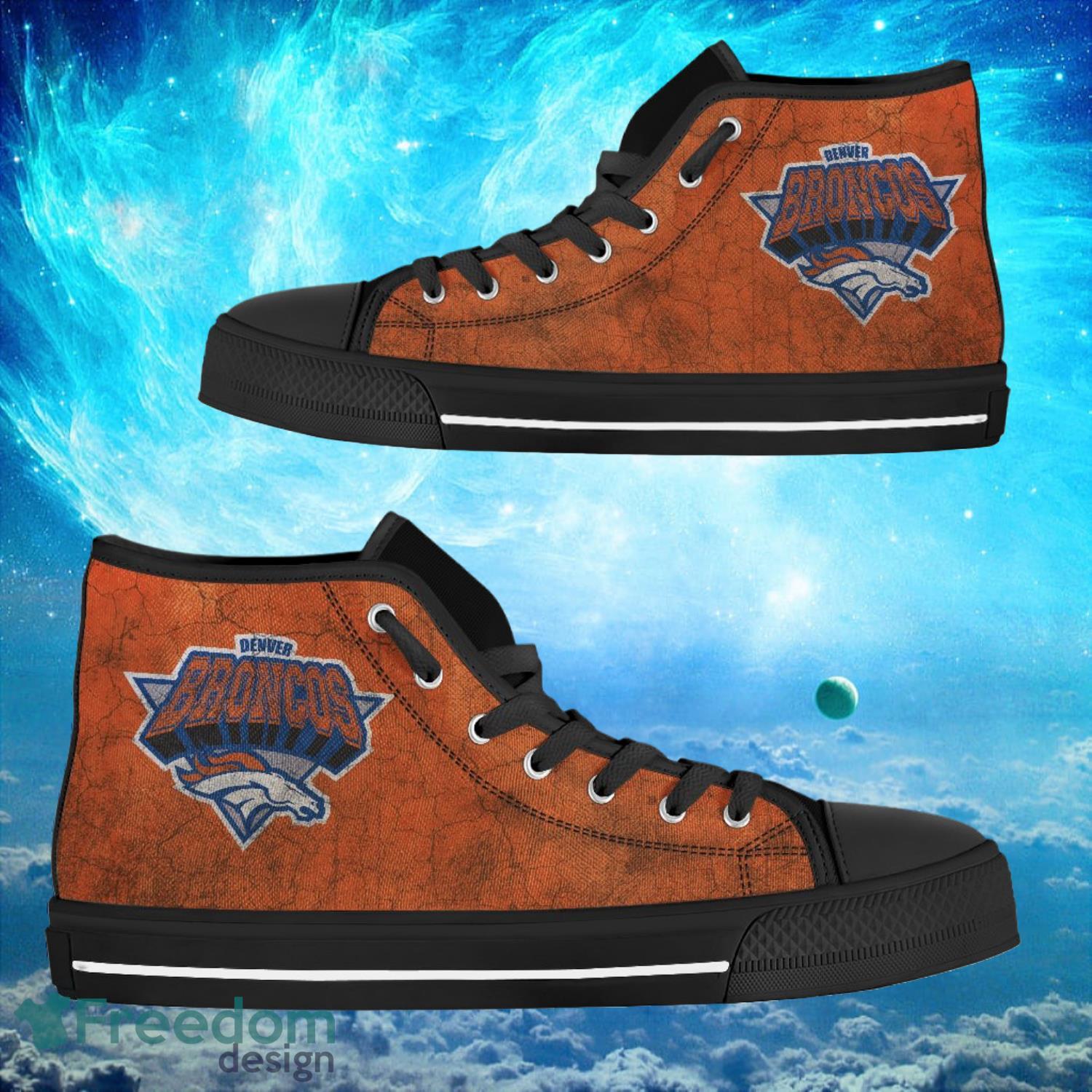 Denver Broncos High Top Shoes Custom American Flag Sneakers