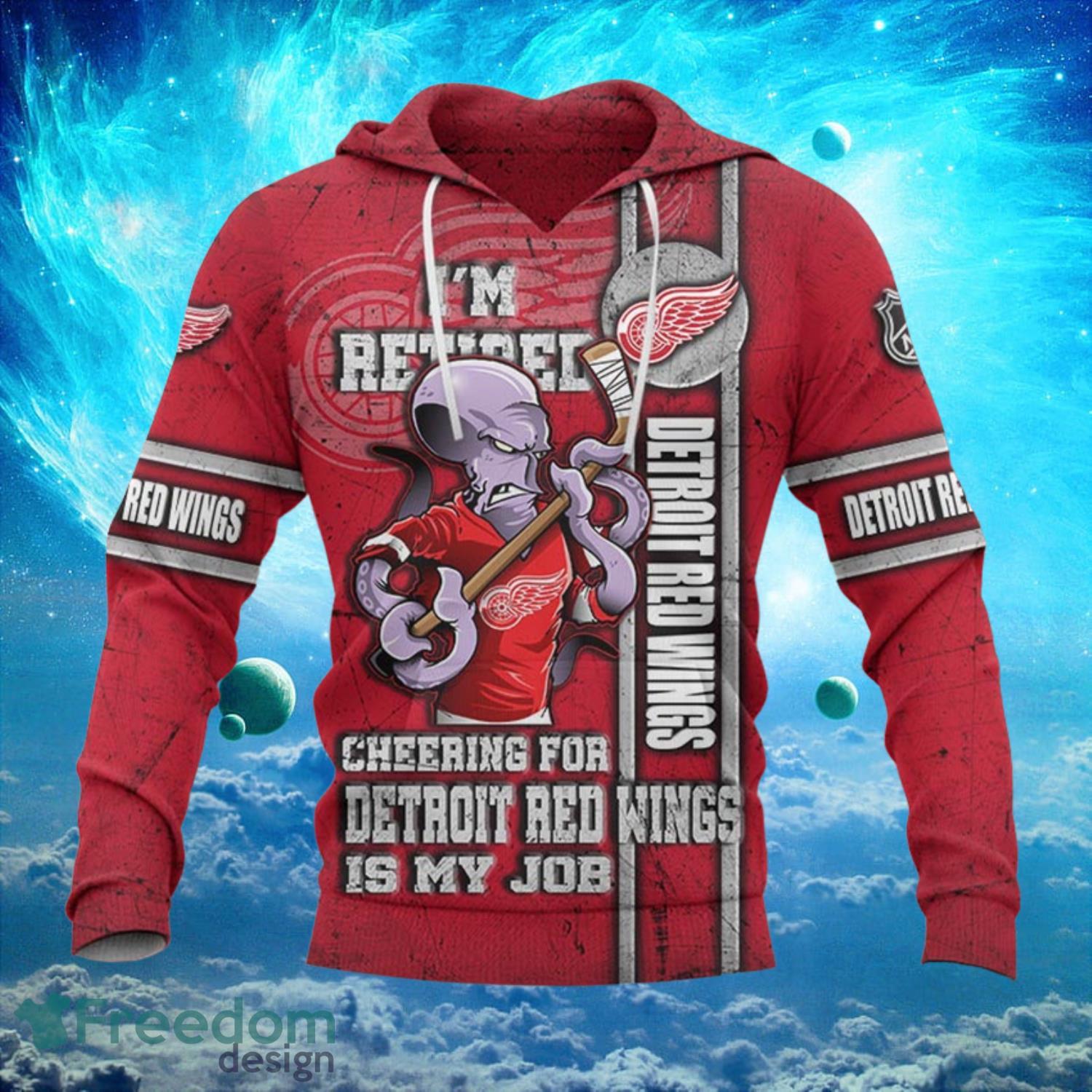 Detroit Red Wings Im Retired Red Hoodies Print Full Product Photo 2