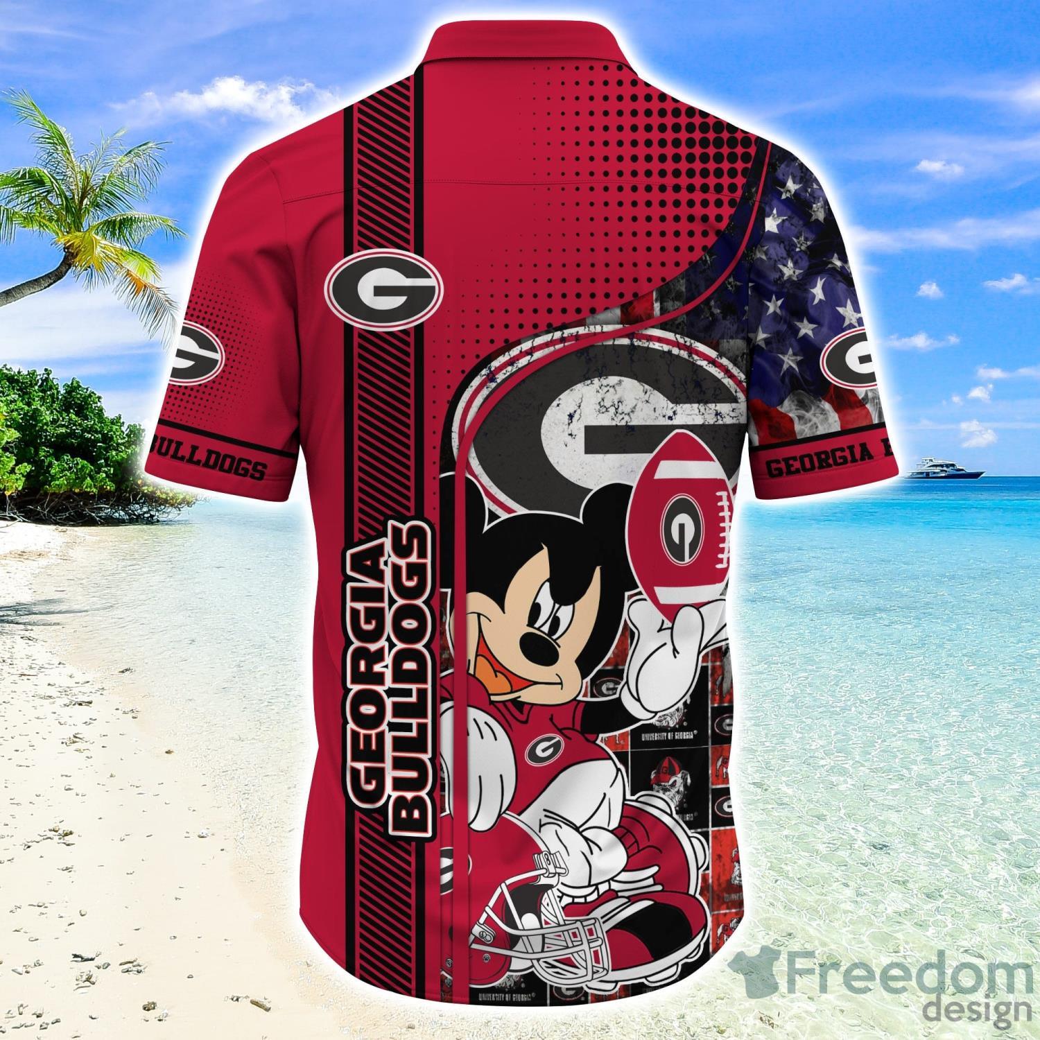 Georgia Bulldogs Plus Size 3D Hawaiian Shirt Best For Fans Beach