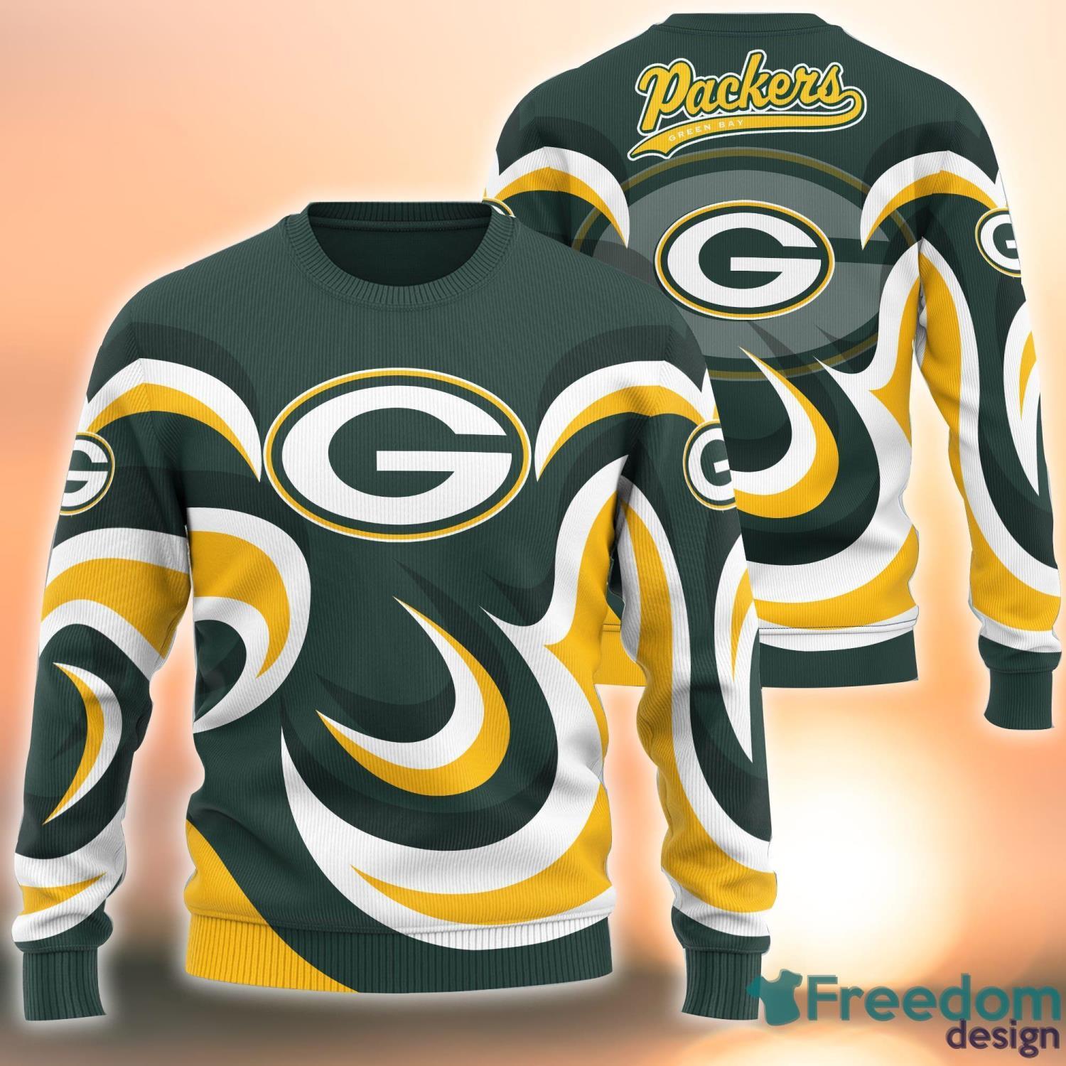 NFL Green Bay Packers Yellow Hoodie, Zip Hoodie 3D All Over Print