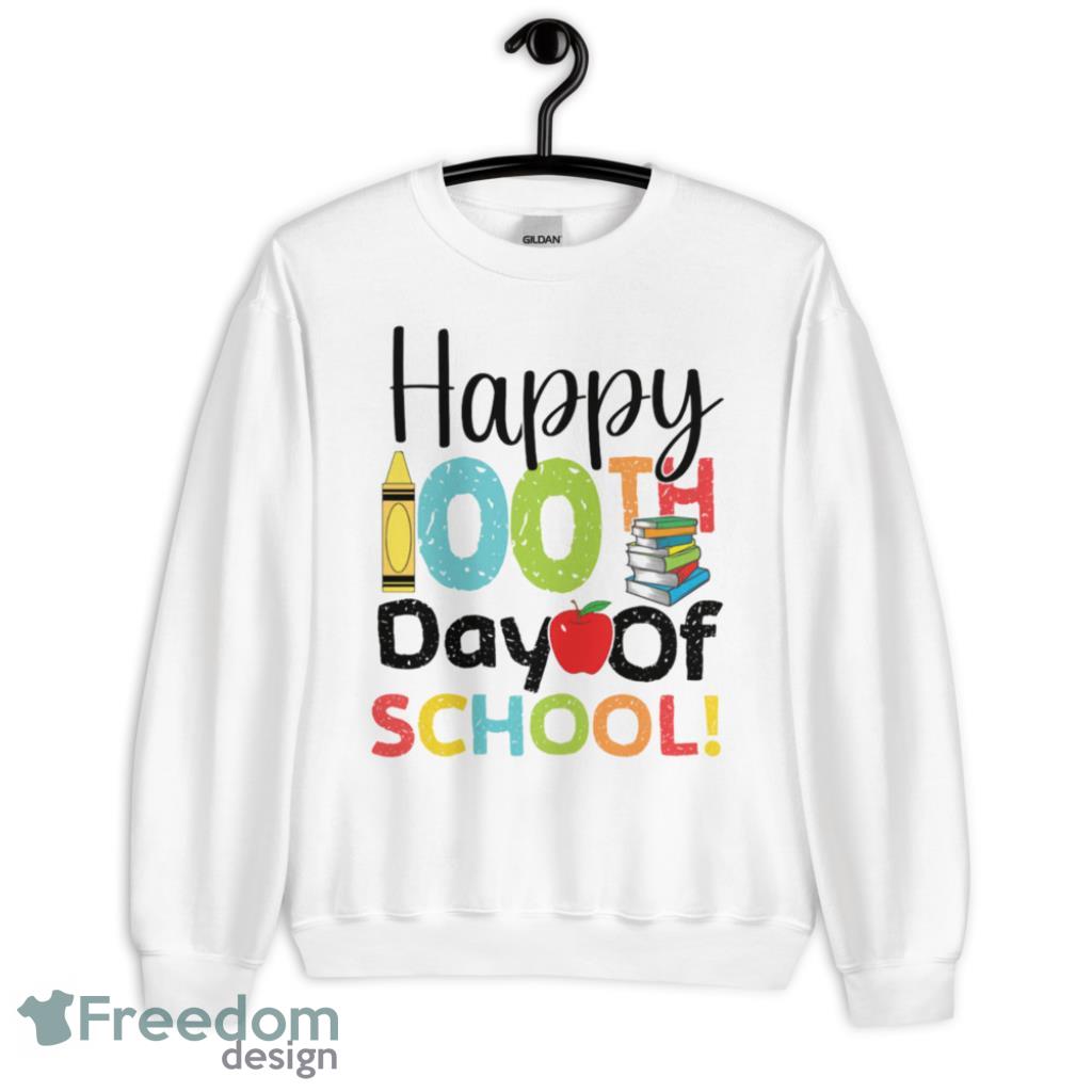 Happy 100th Day of School Book Pencil Apple T-Shirt Product Photo 1
