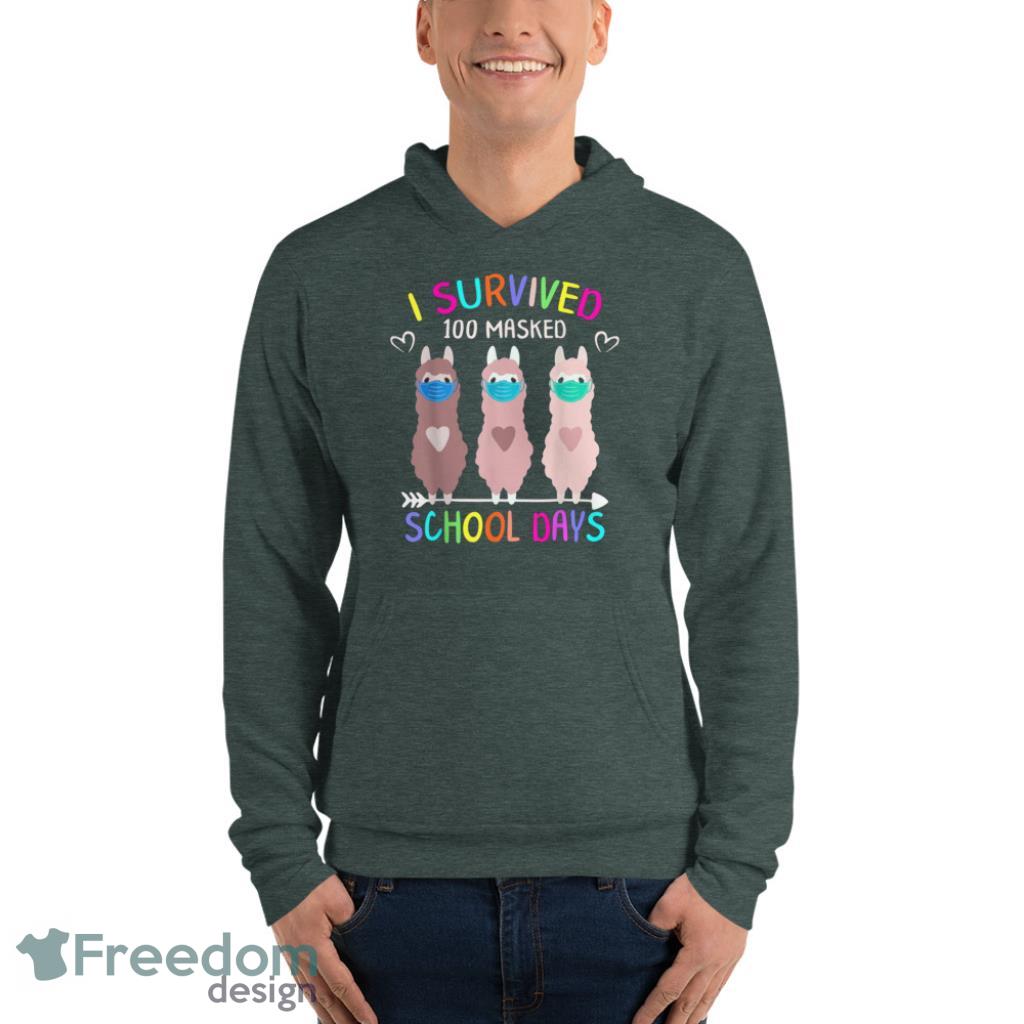 I Survived 100 Masked School Llama Virtual Teacher T-Shirt Product Photo 9 I Survived 100 Masked School Llama Virtual Teacher T-Shirt Product Photo 9