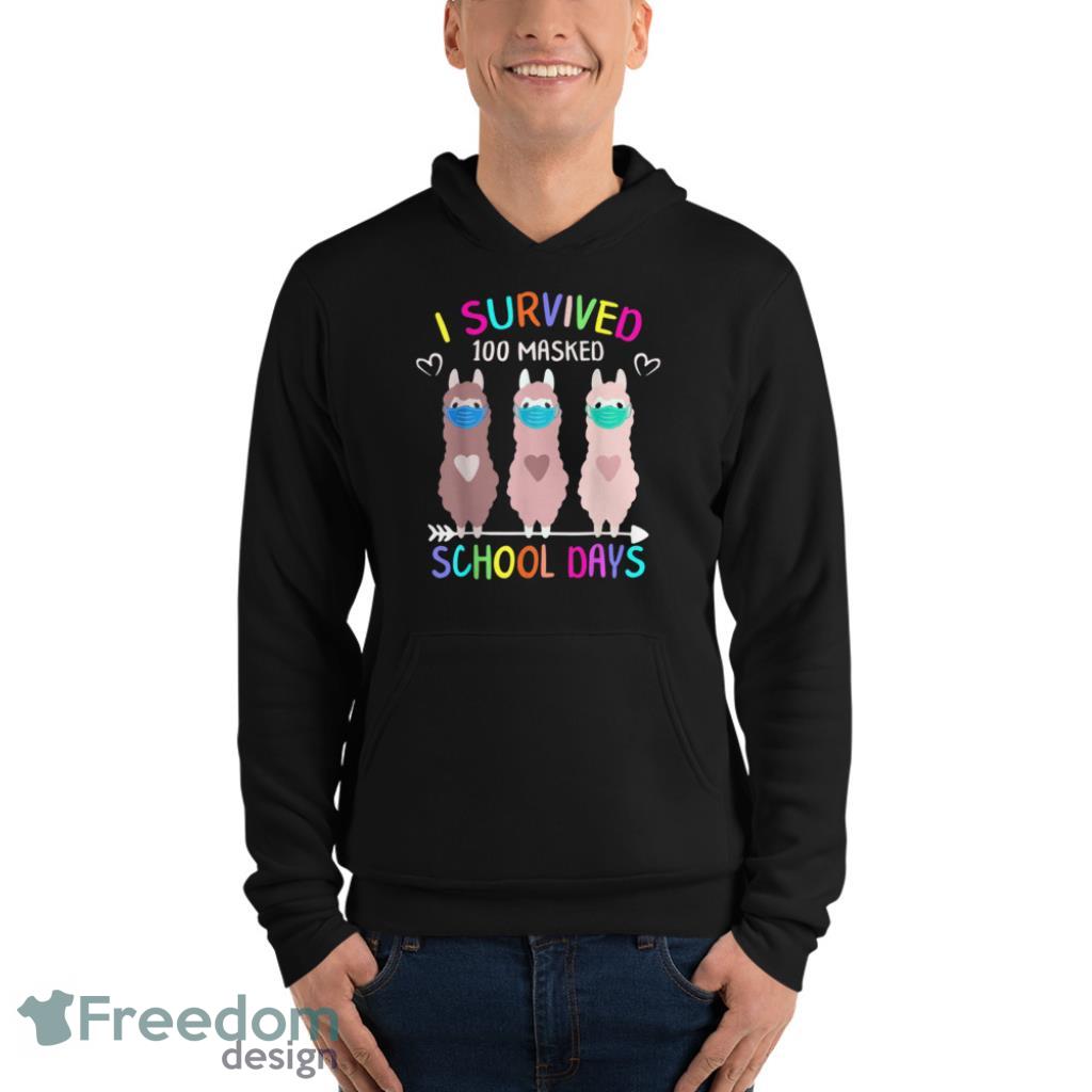 I Survived 100 Masked School Llama Virtual Teacher T-Shirt Product Photo 10 I Survived 100 Masked School Llama Virtual Teacher T-Shirt Product Photo 10