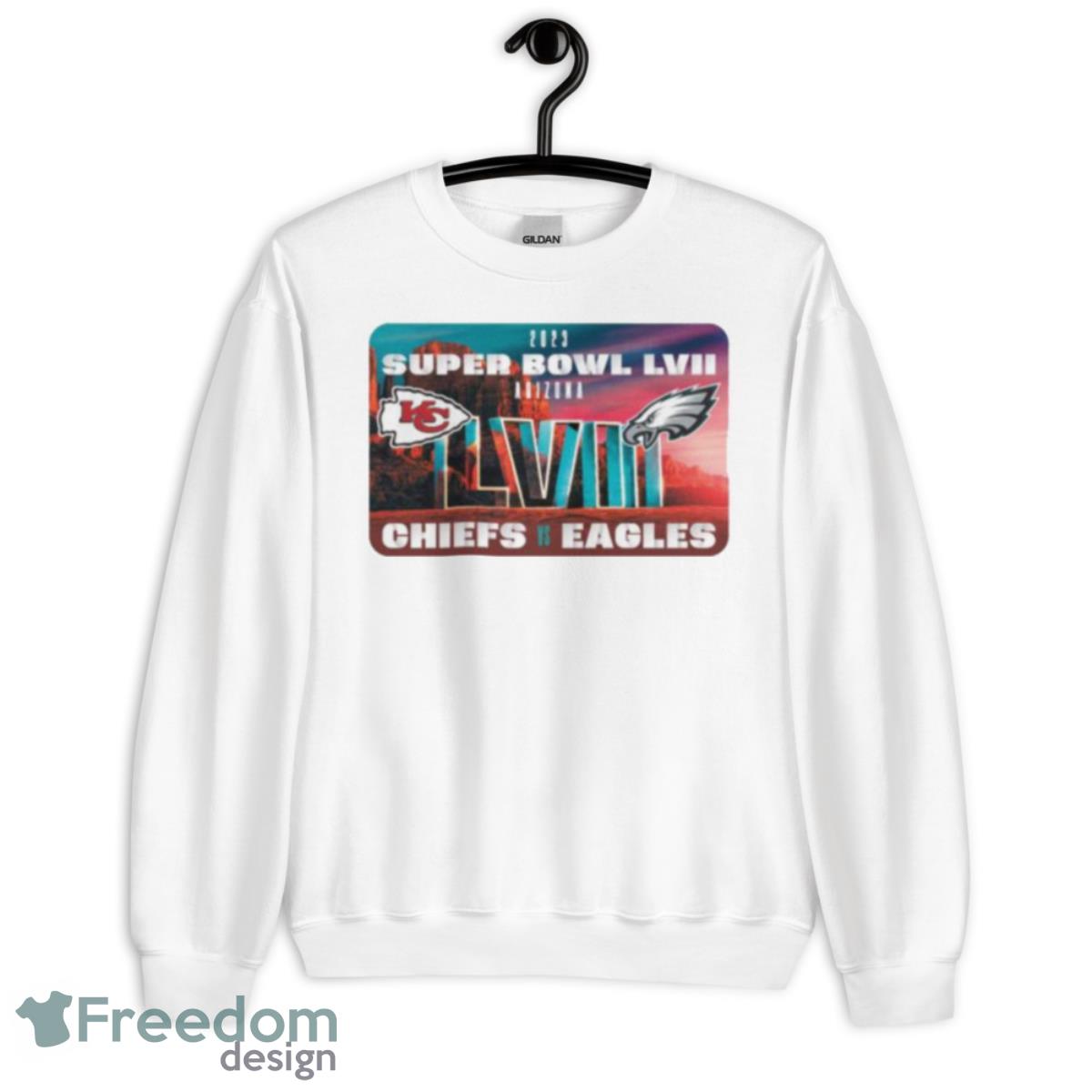 Kansas City Chiefs Vs. Philadelphia Eagles Super Bowl LVII Matchup Three Pack Shirt - Unisex Heavy Blend Crewneck Sweatshirt