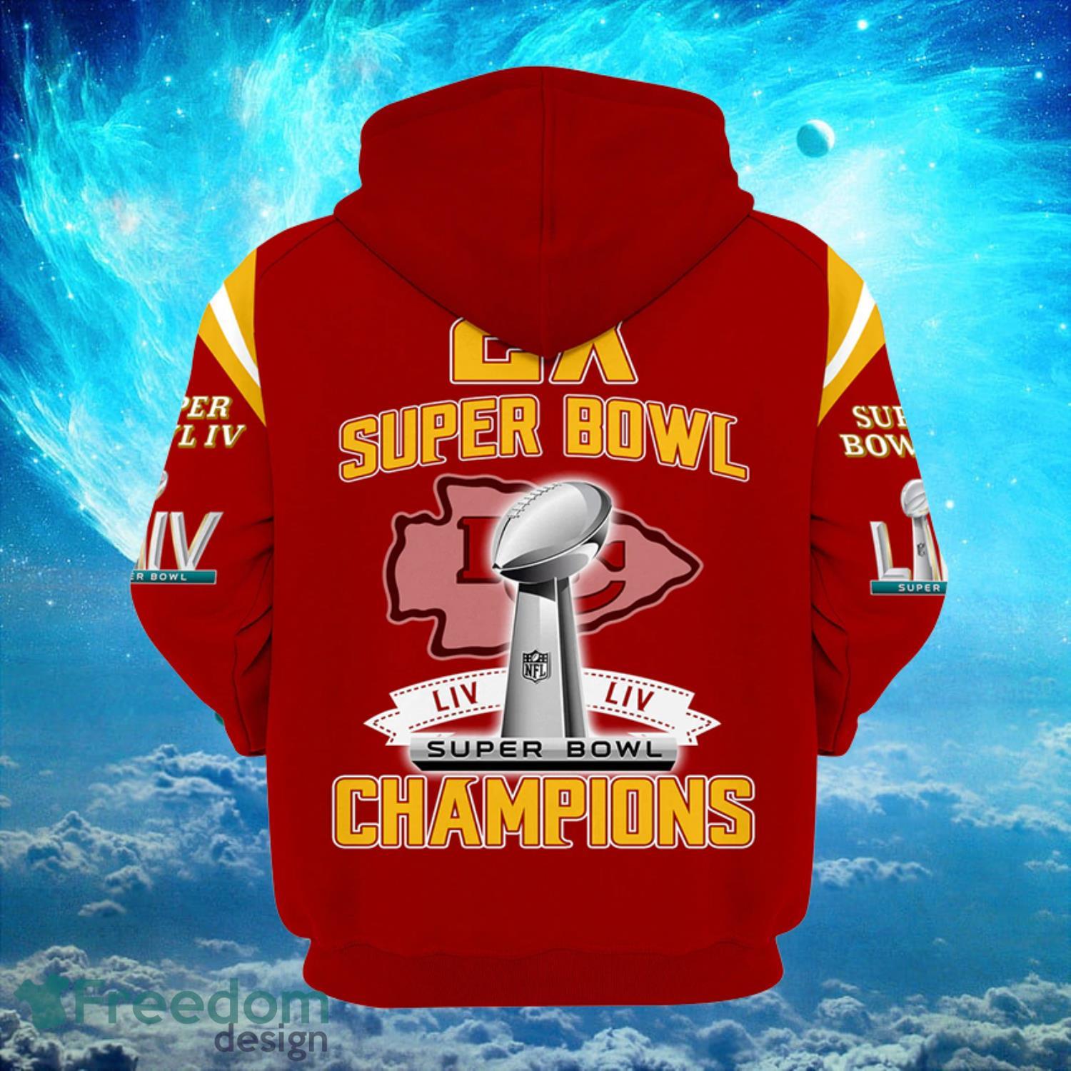 Kansas City Chiefs Zip Super Bowl Champions LIV Red Hoodies Print Full Product Photo 2