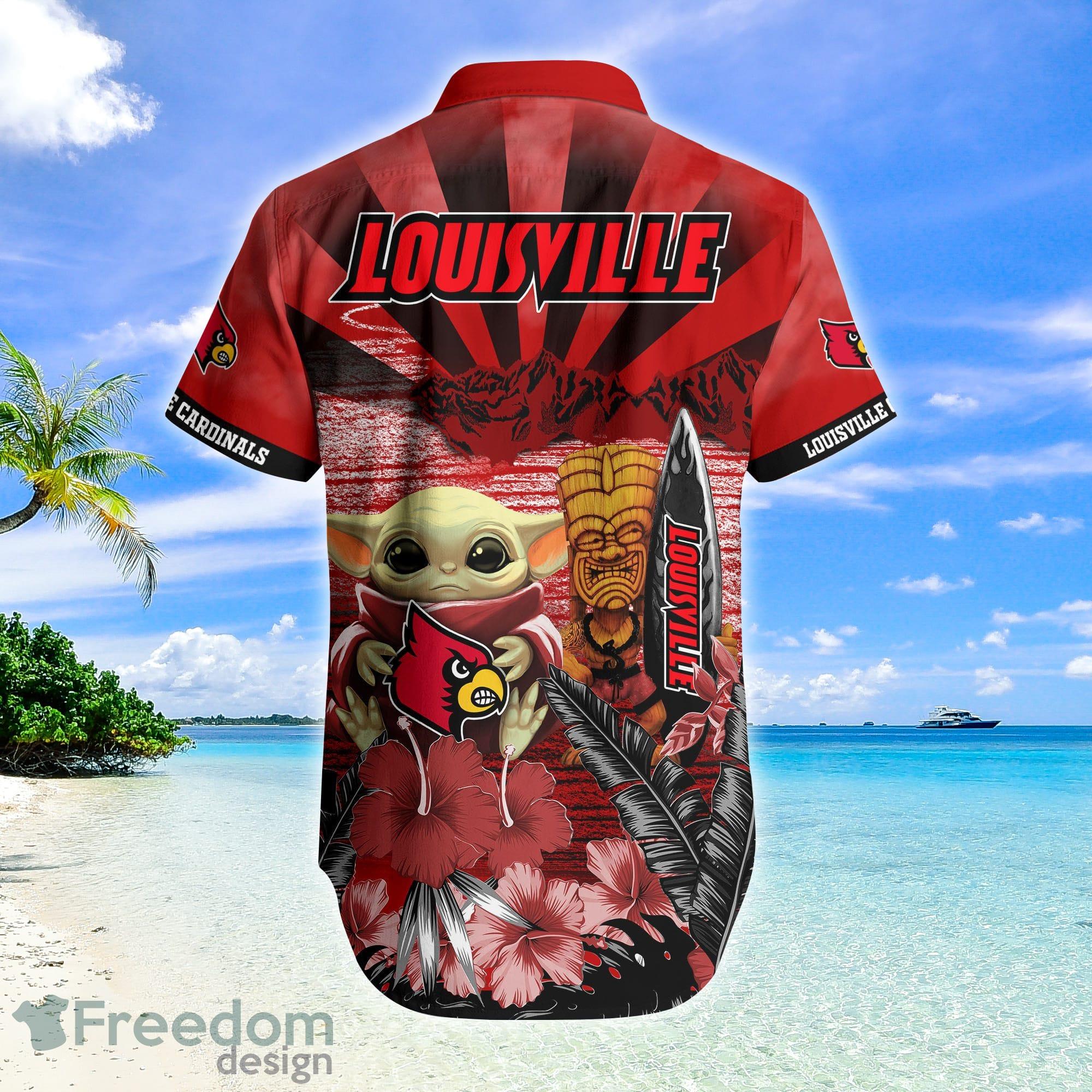 Louisville Cardinals Best Dad Custom Name Hawaiian Shirt - Limotees