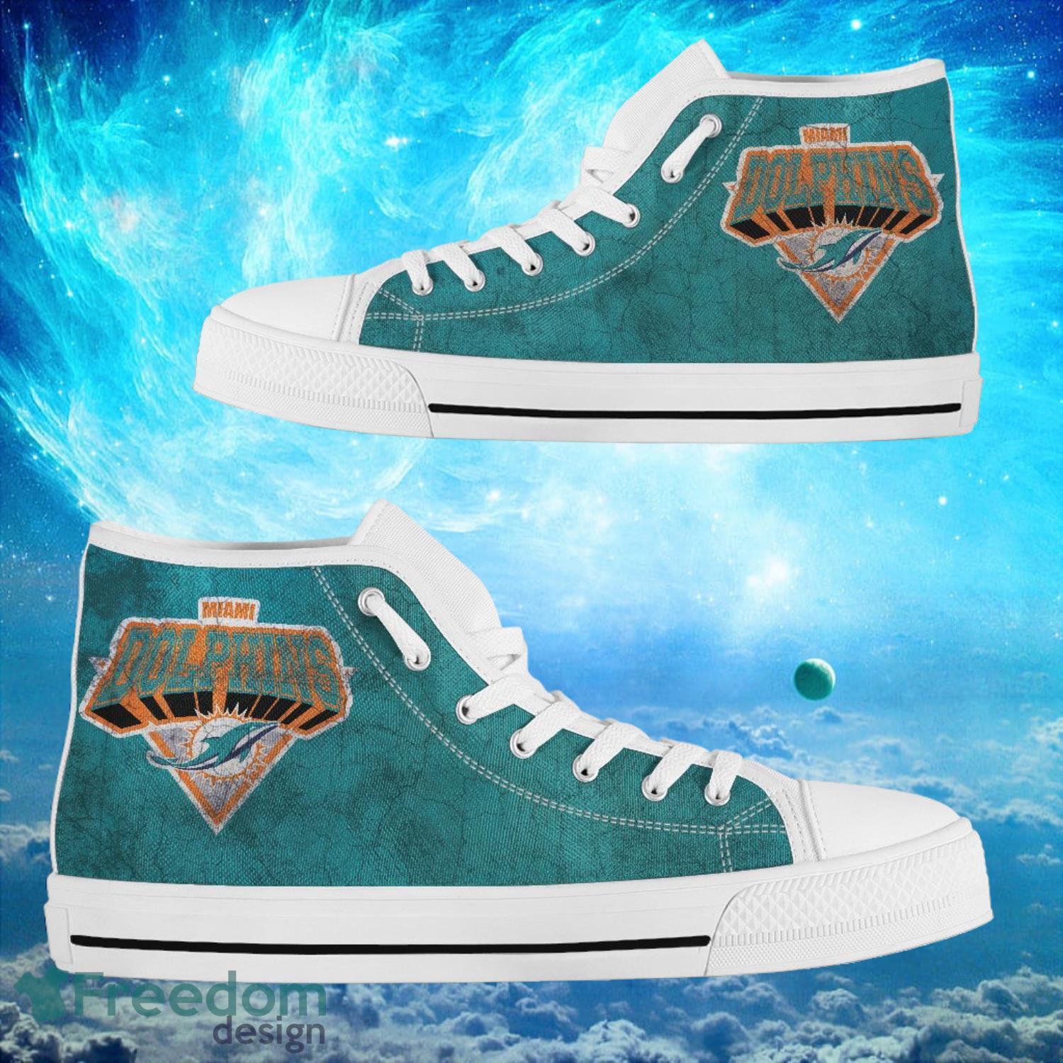 Miami Dolphins Custom Simple Logo High Top Shoes Product Photo 2