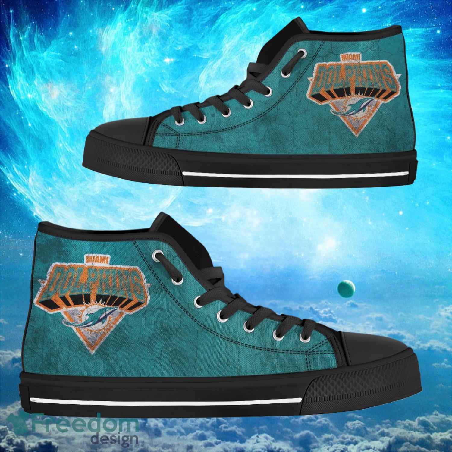 Miami Dolphins Custom Simple Logo High Top Shoes Product Photo 1