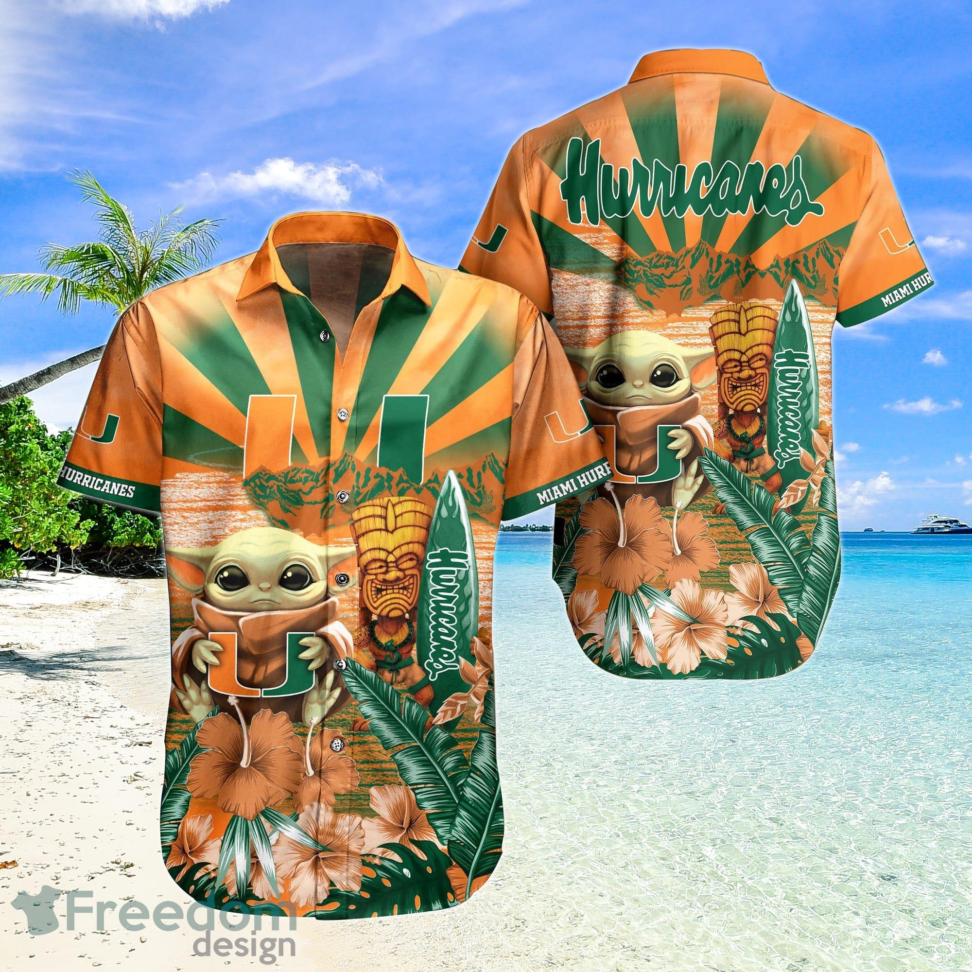 Miami Hurricanes NCAA Flower Cheap Hawaiian Shirt 3D Shirt, Miami